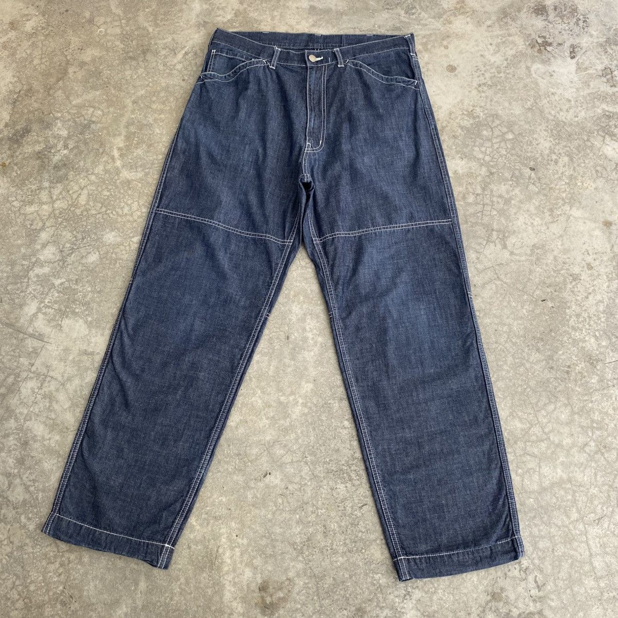 Comme des Garcons Homme SS09 CdGH Lined Panelled Light Weight Wide Denim Jeans Size US 34 / EU 50 - 2 Thumbnail