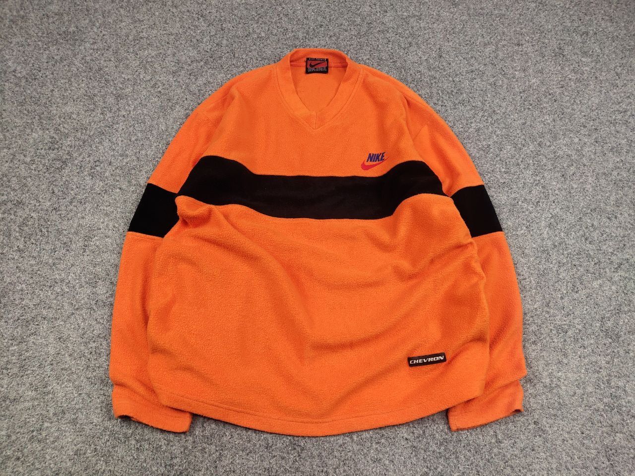 Nike Rare Vintage 80's Nike Logo Premier Orange Pullover Fleece Size US L / EU 52-54 / 3 - 3 Thumbnail