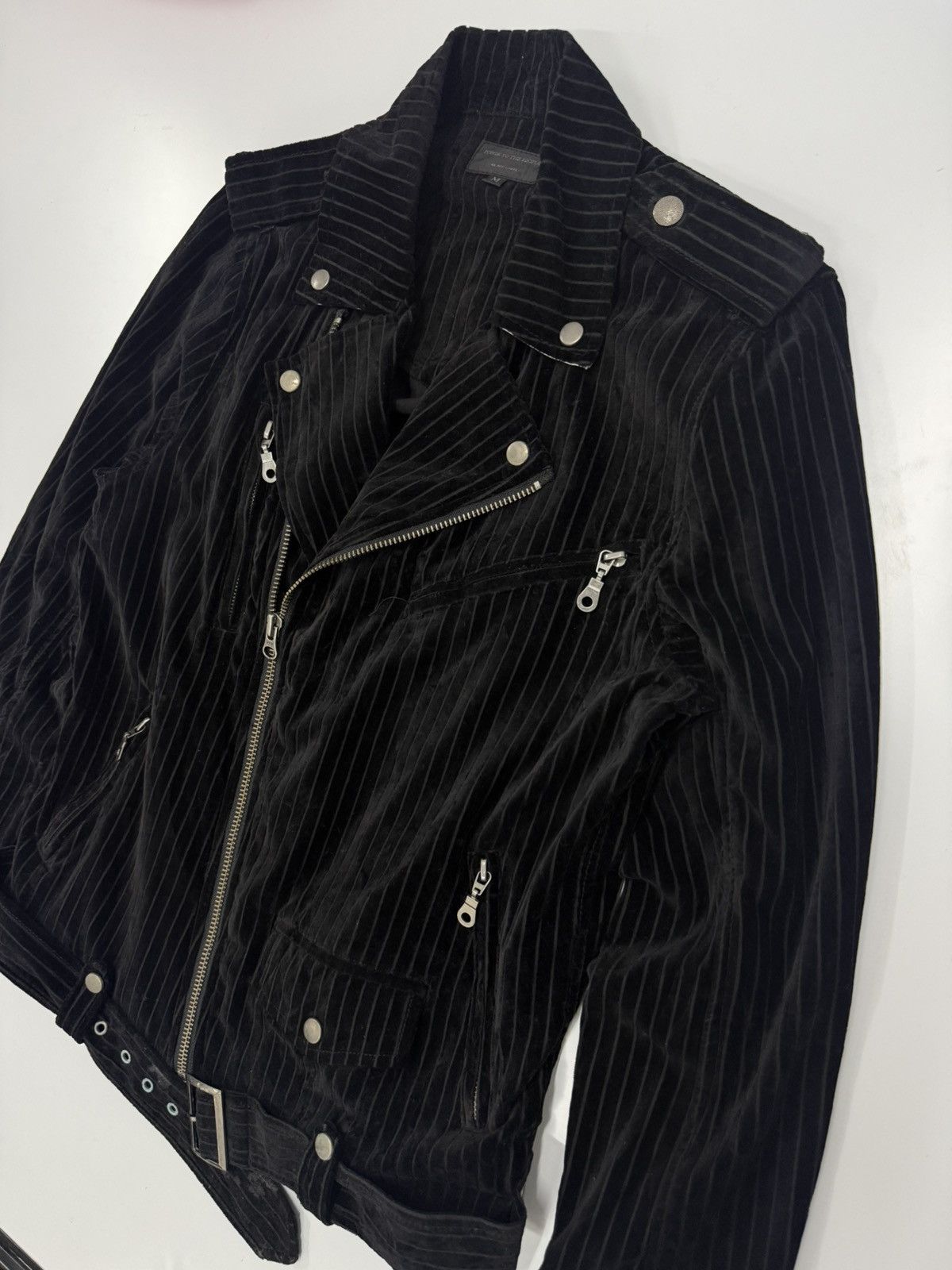 Japanese Brand 🔥 Power To The People Velvet Double Collar Japan UrbanJacket Size US S / EU 44-46 / 1 - 5 Thumbnail