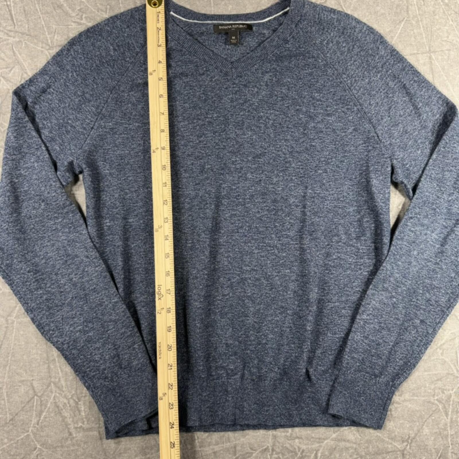 Banana Republic Banana Republic Sweater Women's M Blue V-Neck 100% Cotton Size M / US 6-8 / IT 42-44 - 3 Thumbnail