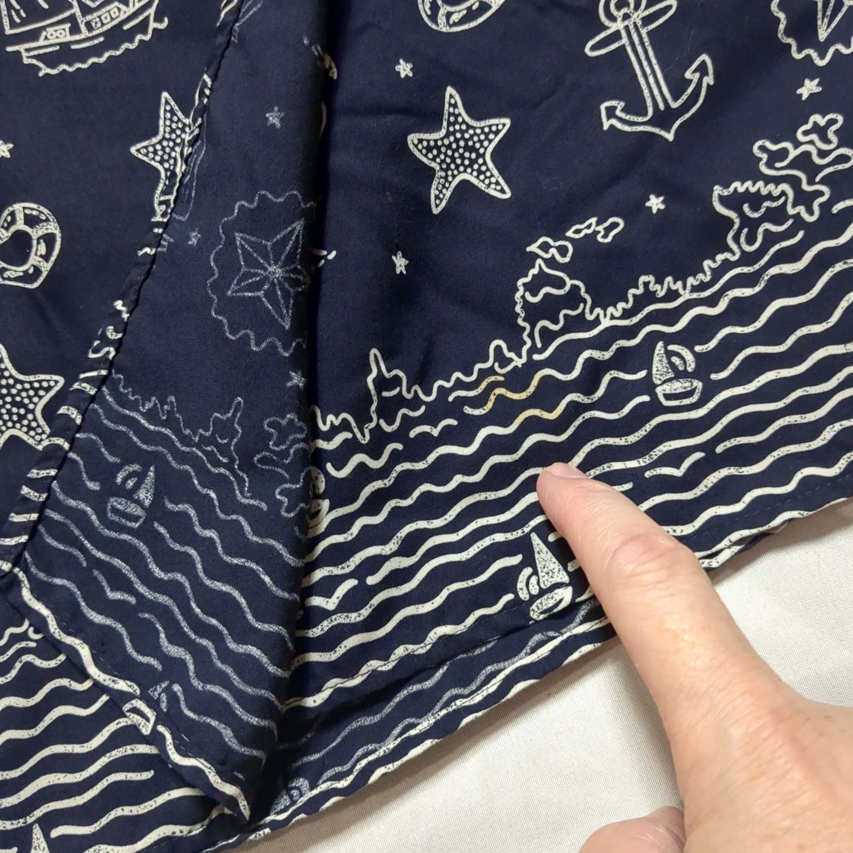 Nautica VINTAGE Breeches Wrap Skirt Nav y Blue Small Rayon Nautical Sailboat Print Made USA Womens Size 28" / US 6 / IT 42 - 5 Thumbnail