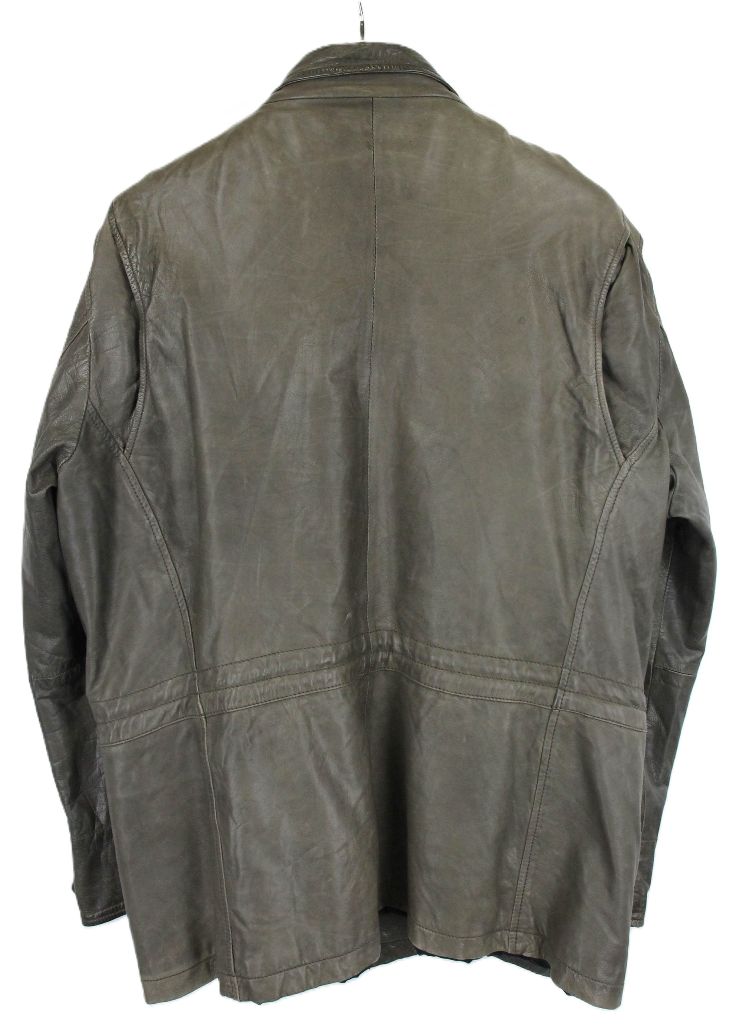 Tommy Hilfiger TOMMY HILFIGER Leather Jacket Men's XL Lined Zip Brown Size US XL / EU 56 / 4 - 4 Thumbnail