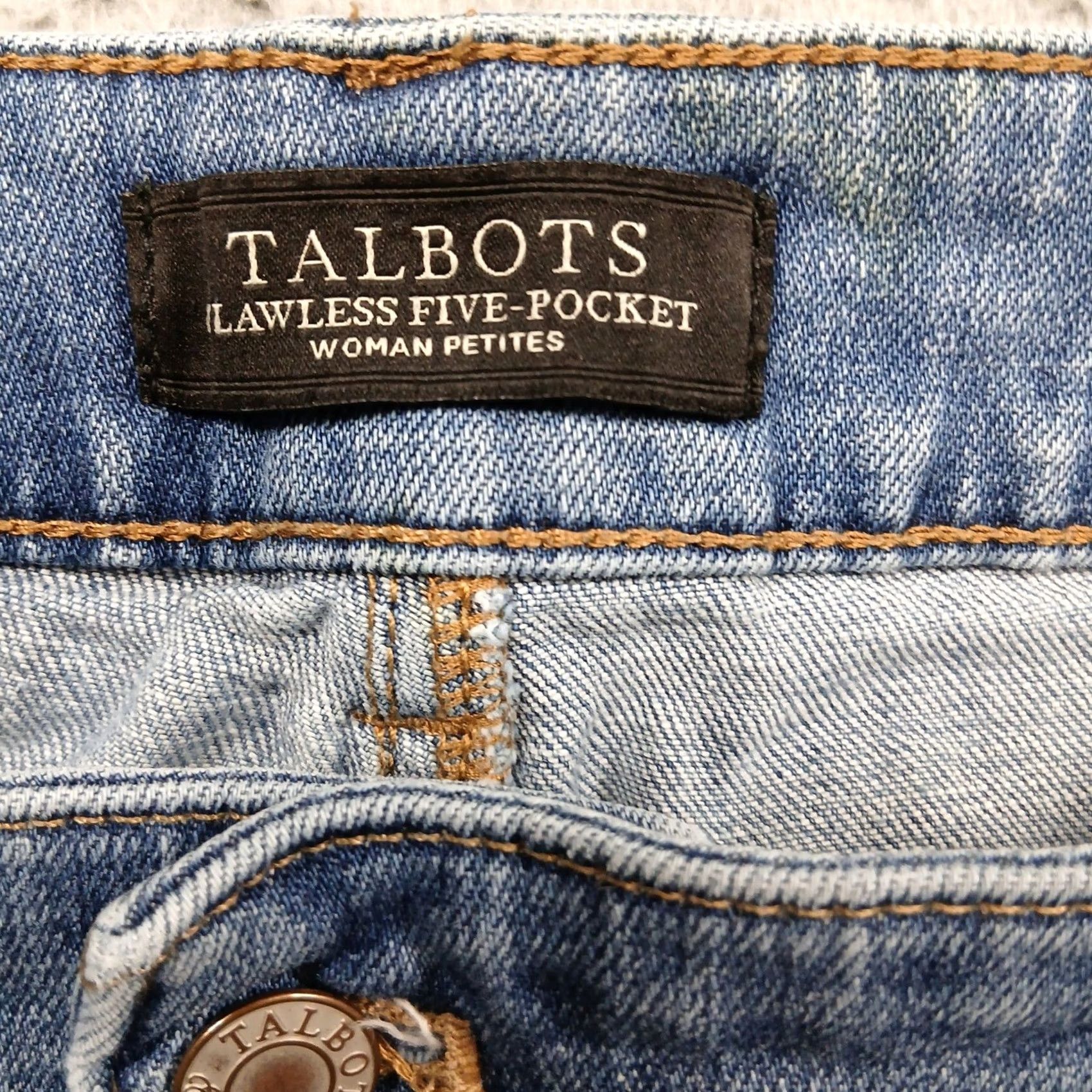 Talbots VINTAGE Talbots Flawless Five-Pocket Boyfriend Jeans Women 20WP Blue Stretch Denim EUC Size 42" / US 20 - 4 Thumbnail