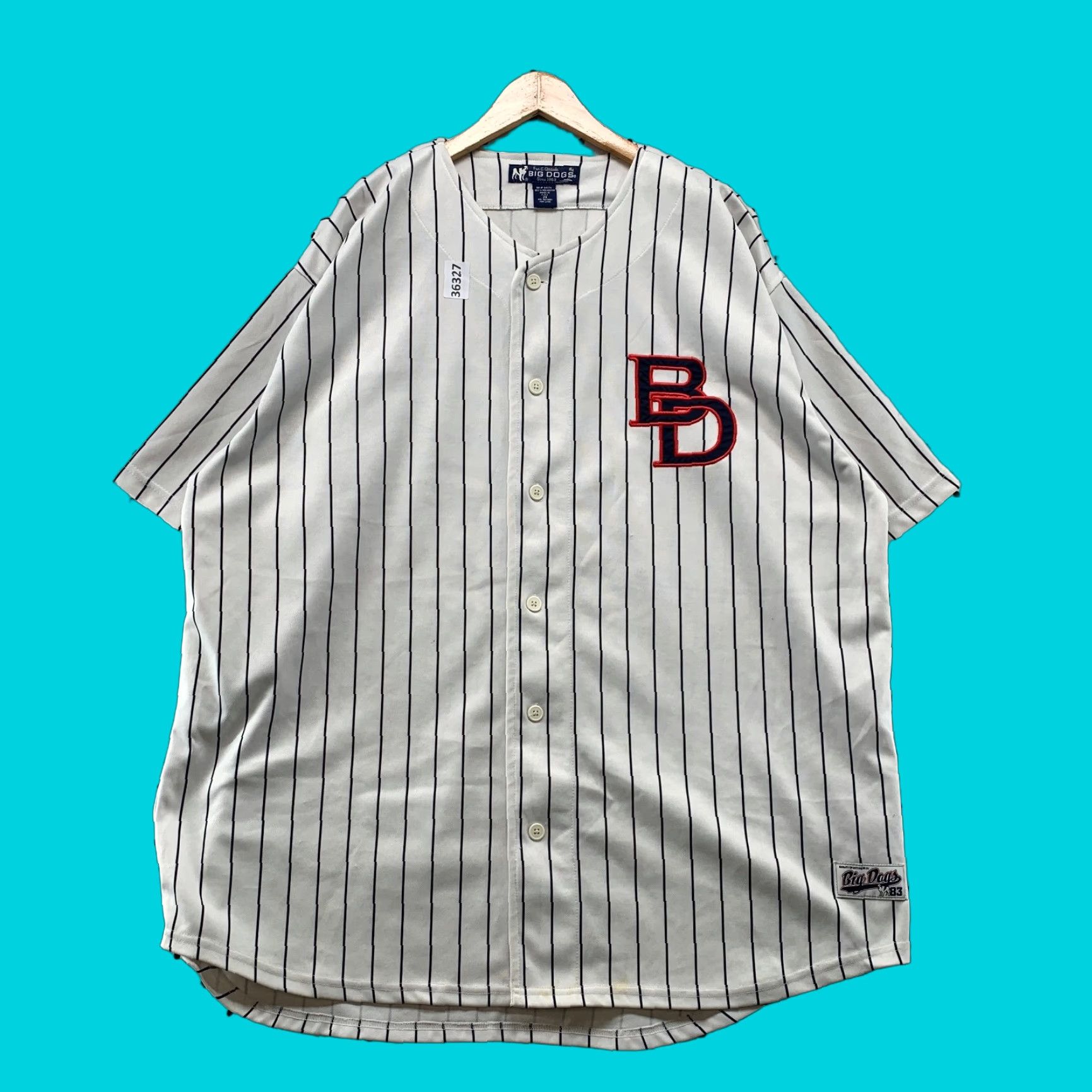Big Dogs VINTAGE Big Dogs Baseball Jersey Men 2X White Striped Embroidered 90s Jersey Men Big 2X White Striped Embroidered Baseball Jersey 90s Mens Size US XXL / EU 58 / 5 - 1 Thumbnail