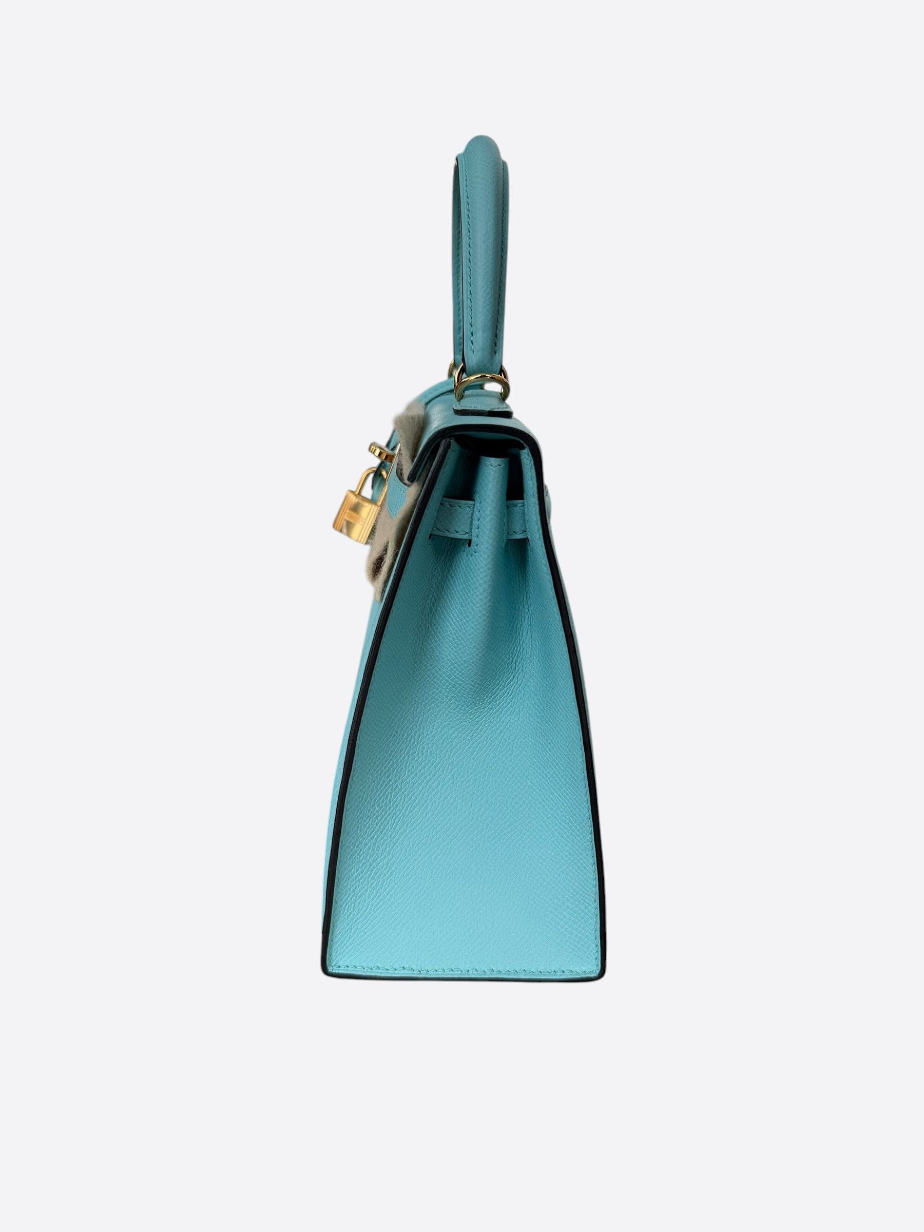 Hermes Hermes Blue Atoll Epsom & Gold Hardware Kelly 25 Size ONE SIZE - 4 Thumbnail