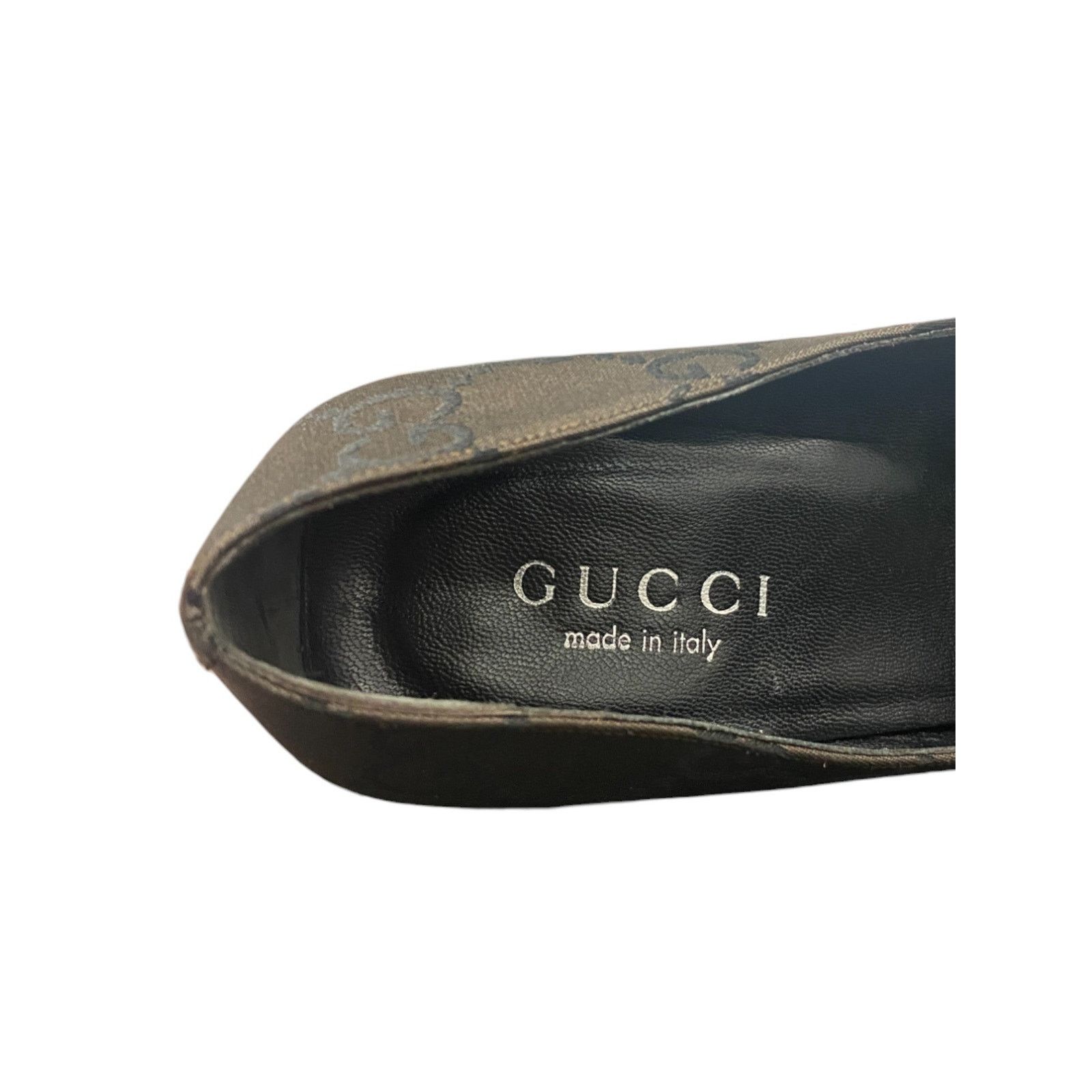 Gucci Embossed Croc Leather Brown Heels Size US 5.5 / IT 35.5 - 8 Thumbnail