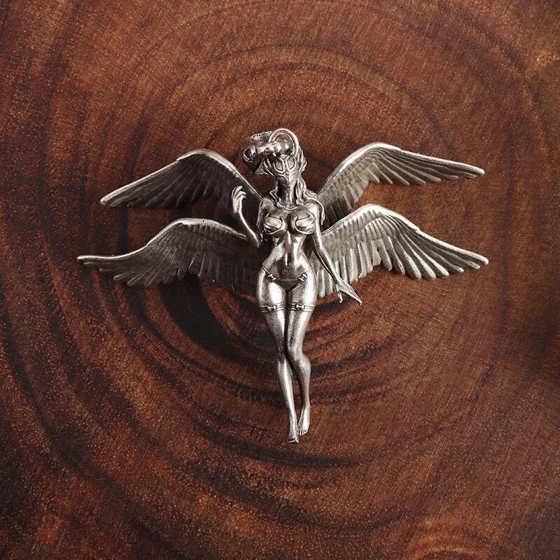 Jewelry Four-Winged Angel Pendant Angel Beast Goddess Necklace Size ONE SIZE - 1 Thumbnail