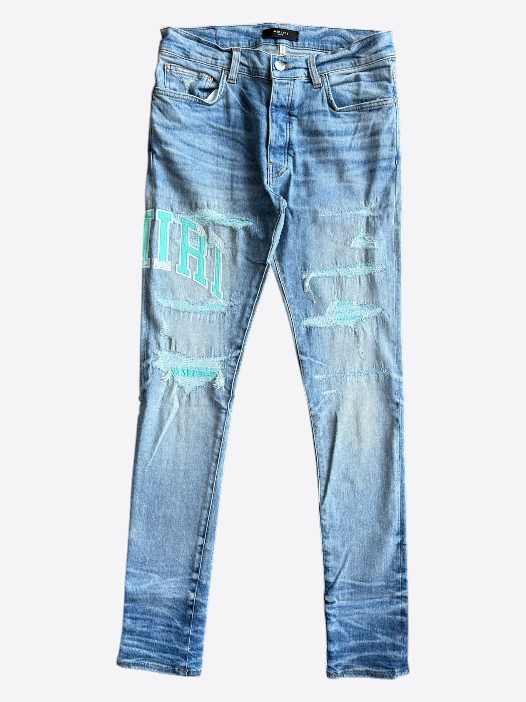 J*s様 アミリ size31 インディゴ Amiri Amiri Vintage Indigo Varsity Applique Logo Jeans | Grailed