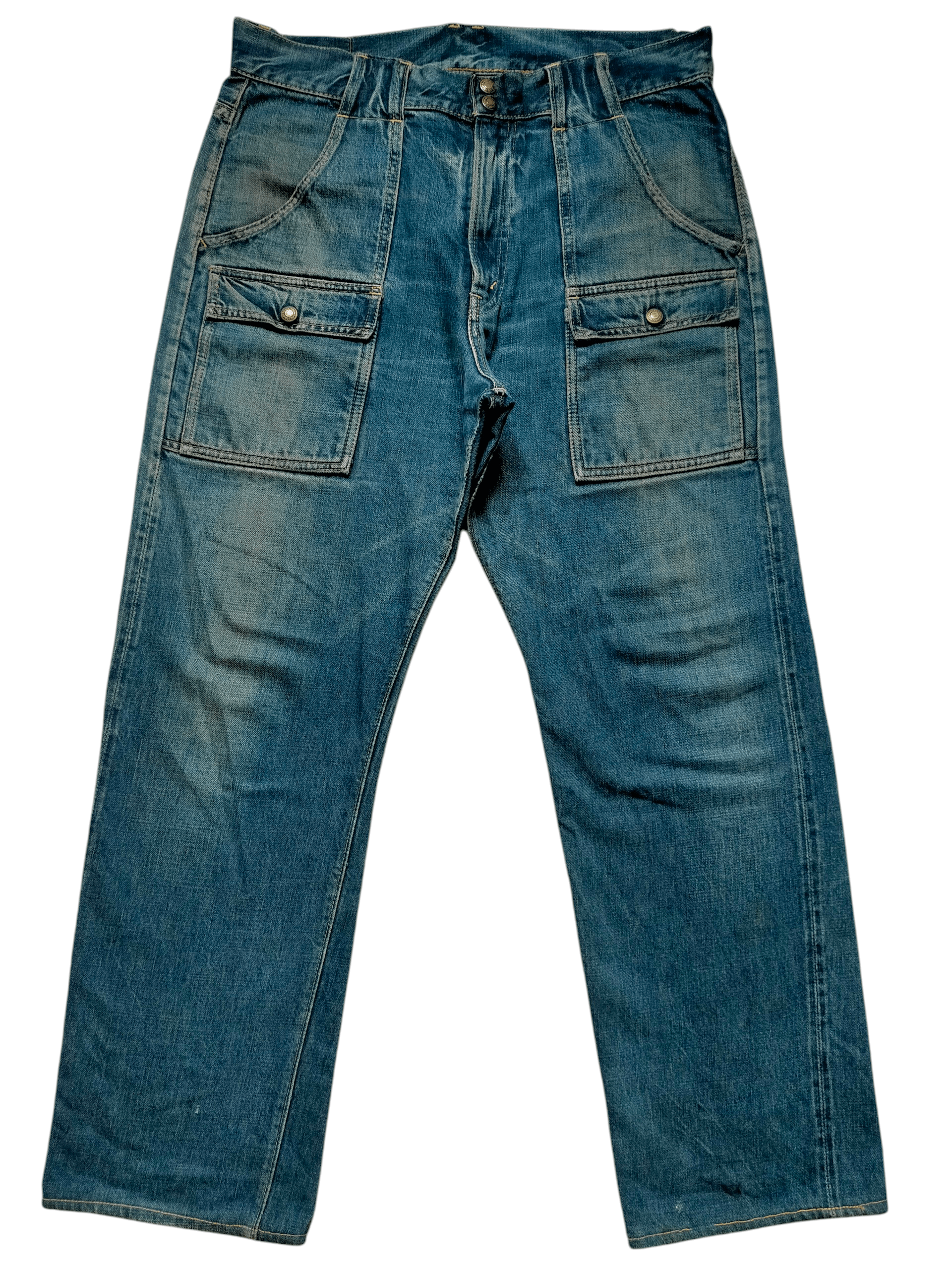 Full Count & Co. Vintage 90s Full Count & Co Selvedge Bush Pants Denim Japan Size US 34 / EU 50 - 1 Thumbnail
