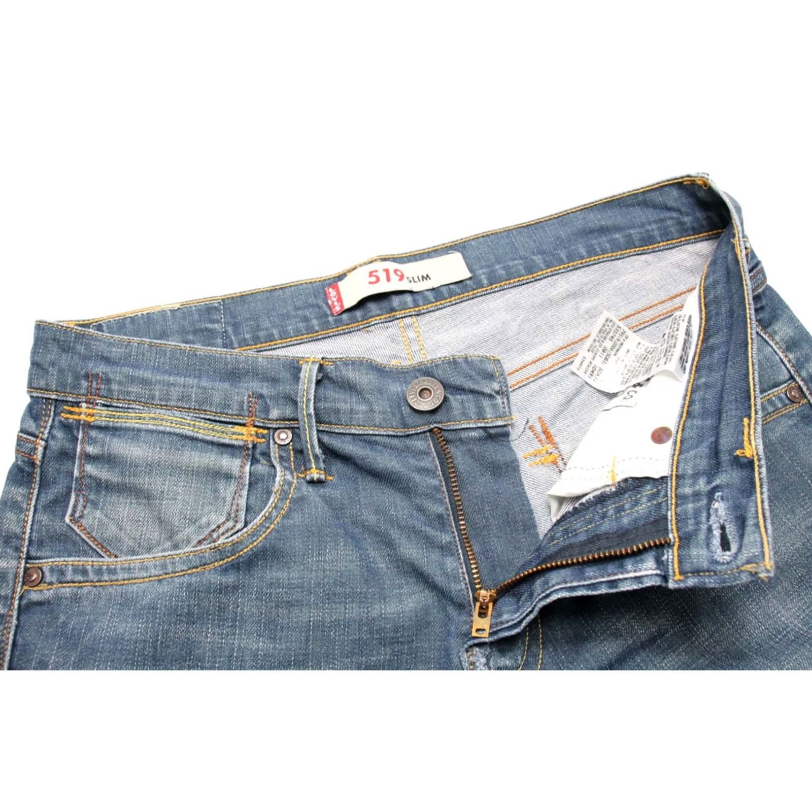 Levi's LEVI'S 519 Slim Jeans Men's W30/L32 Zip Fly Faded Whiskers 5 Pocket Design Denim Blue Slim Jeans Mens W30/L32 Zip Fly Frayed? No FFC Size US 30 / EU 46 - 4 Thumbnail