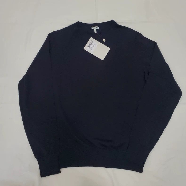 Loewe LOEWE Dark blue all wool thin sweater Size S / US 4 / IT 40 - 1 Thumbnail
