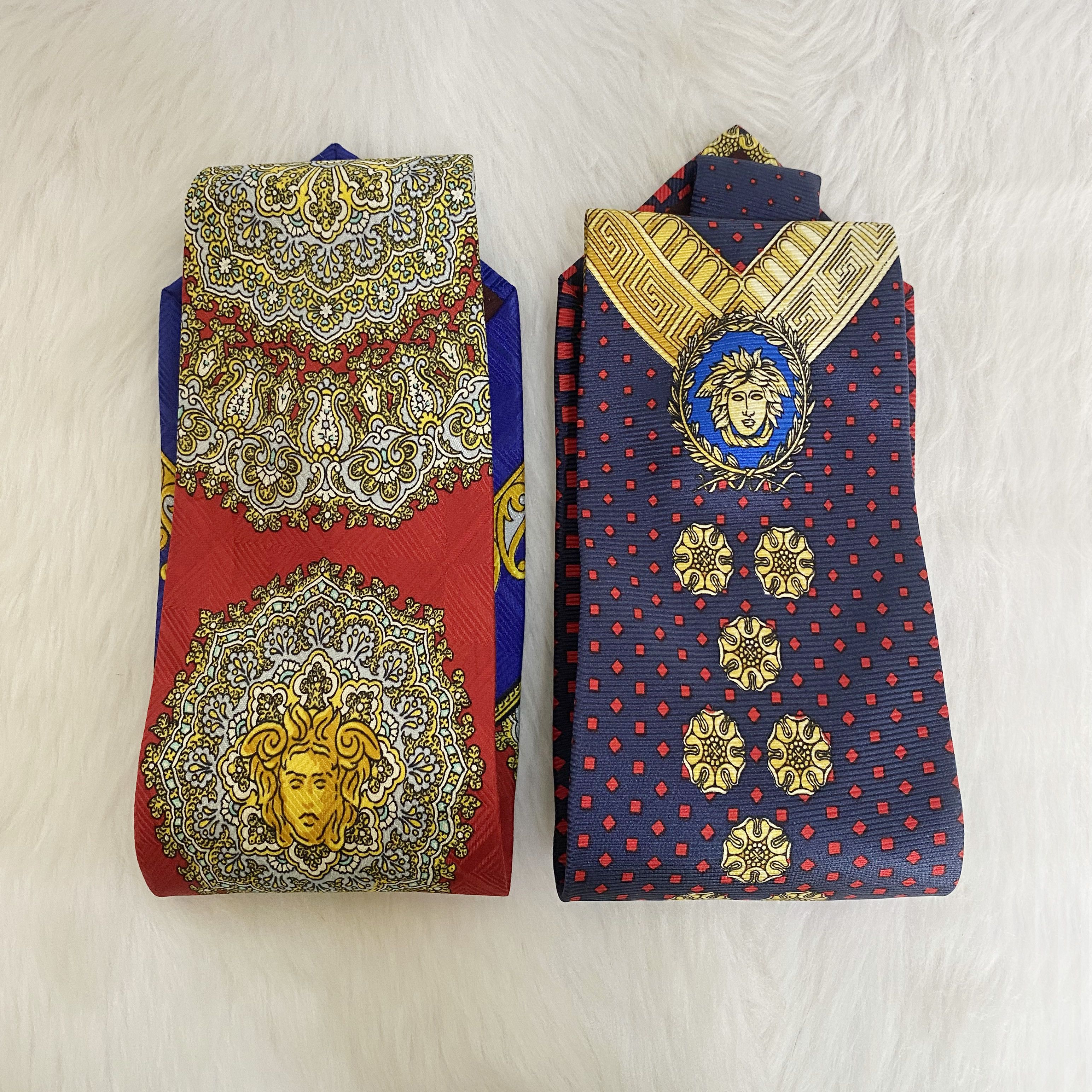 Versace × Vintage Lot of 2 Vintage Medusa Silk Ties Neckties Size ONE SIZE - 2 Thumbnail