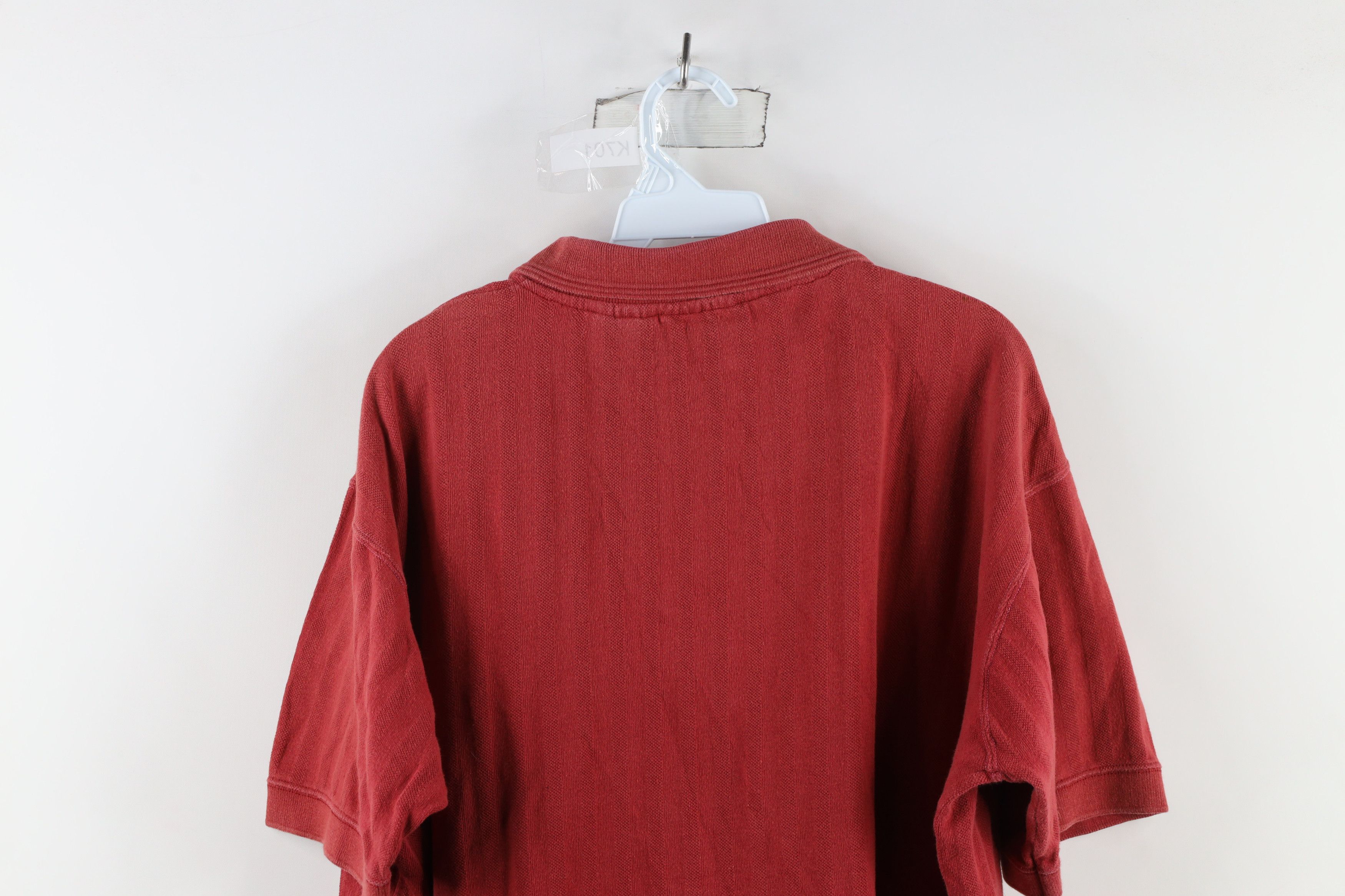 Vintage Vintage 90s Streetwear Knit Collared Pocket Polo Shirt Red Size US XL / EU 56 / 4 - 10 Thumbnail