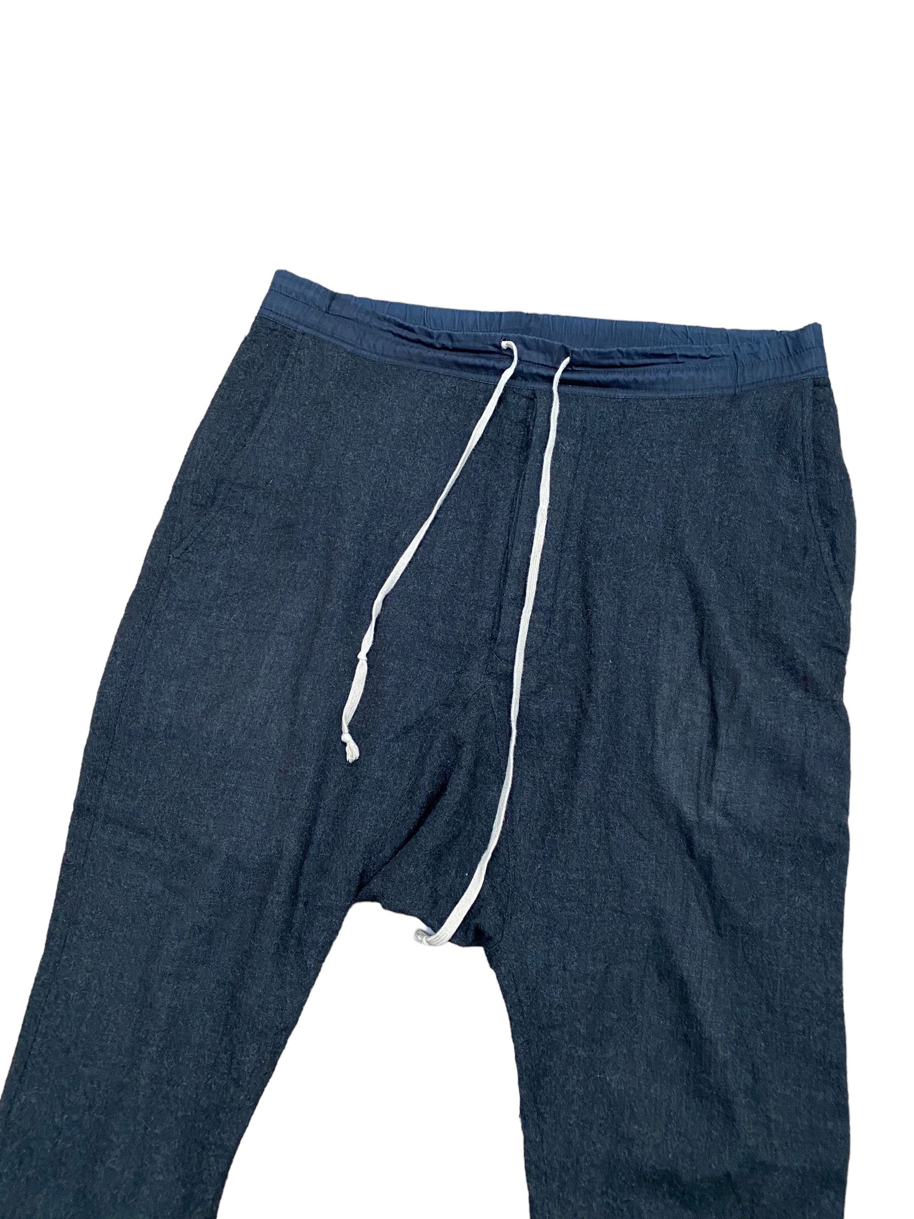 Rick Owens FW 2012 Mountain Black Wool Drop Crotch Pants Size US 32 / EU 48 - 2 Thumbnail