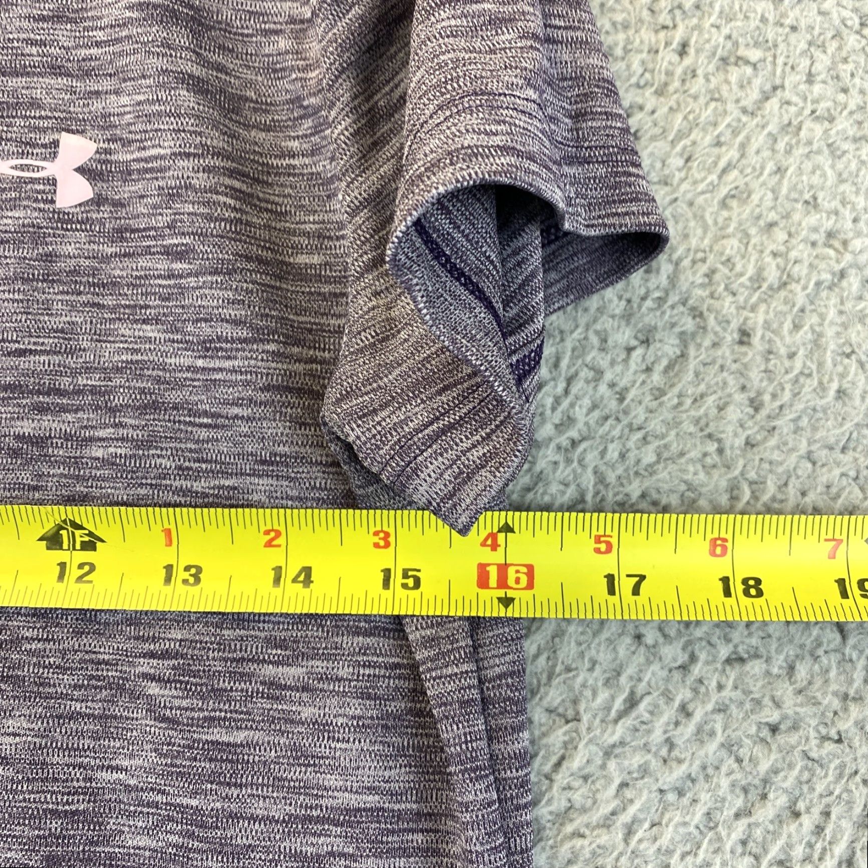 Under Armour Under Armour Womens Top Short Sleeve V Neck Size S Purple Gray Pink 51-38 Size S / US 4 / IT 40 - 4 Thumbnail