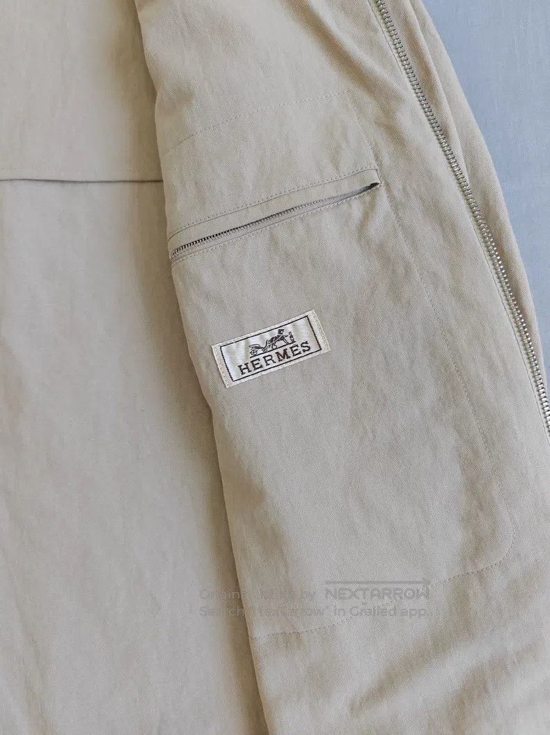 Hermes Hermes Jacket coat, khaki color, with zippered cuffs Size US L / EU 52-54 / 3 - 3 Thumbnail