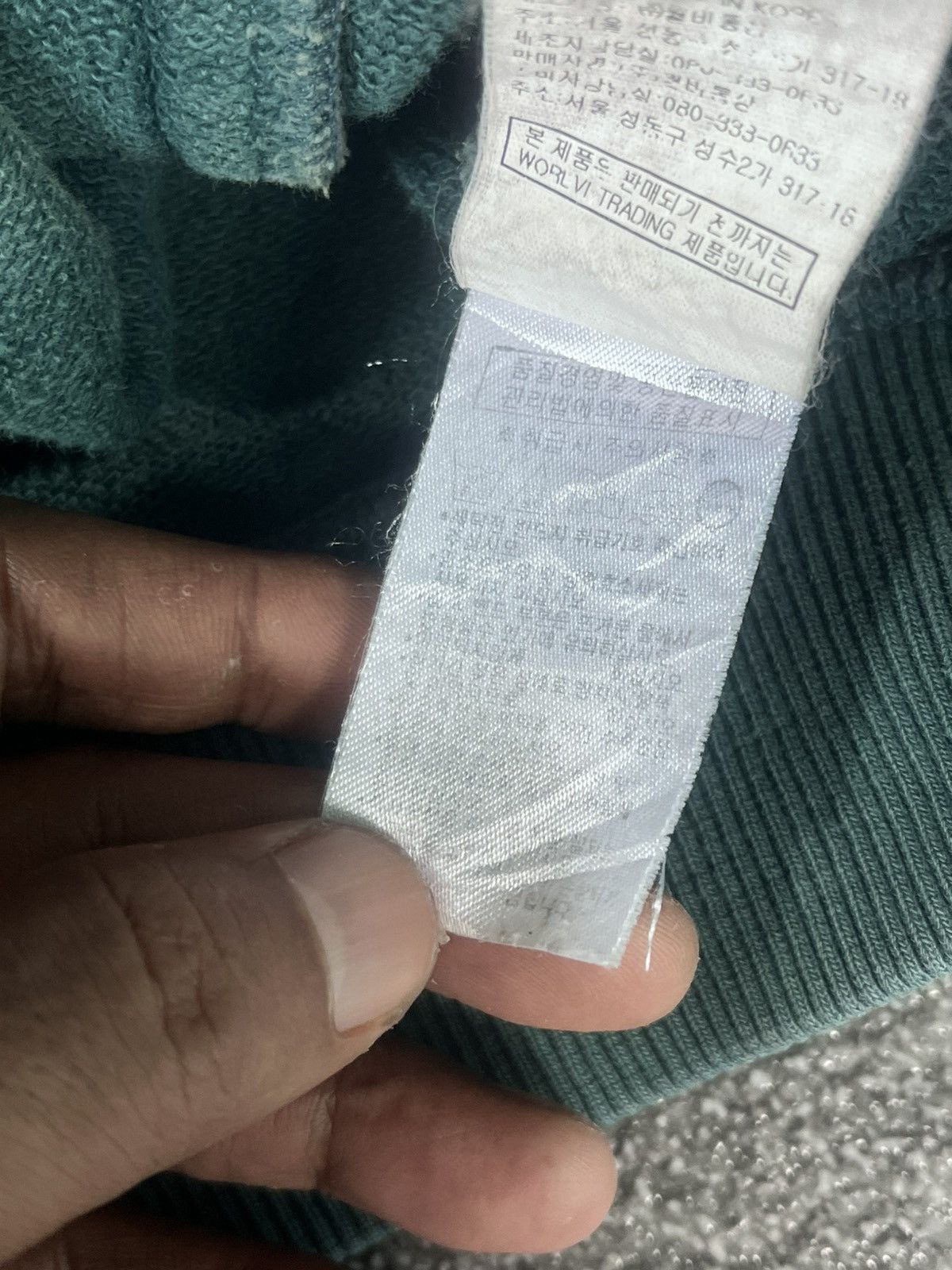 Japanese Brand EVISU Teal Crewneck with Diamond Quilted Shoulder Panels Size US M / EU 48-50 / 2 - 10 Thumbnail