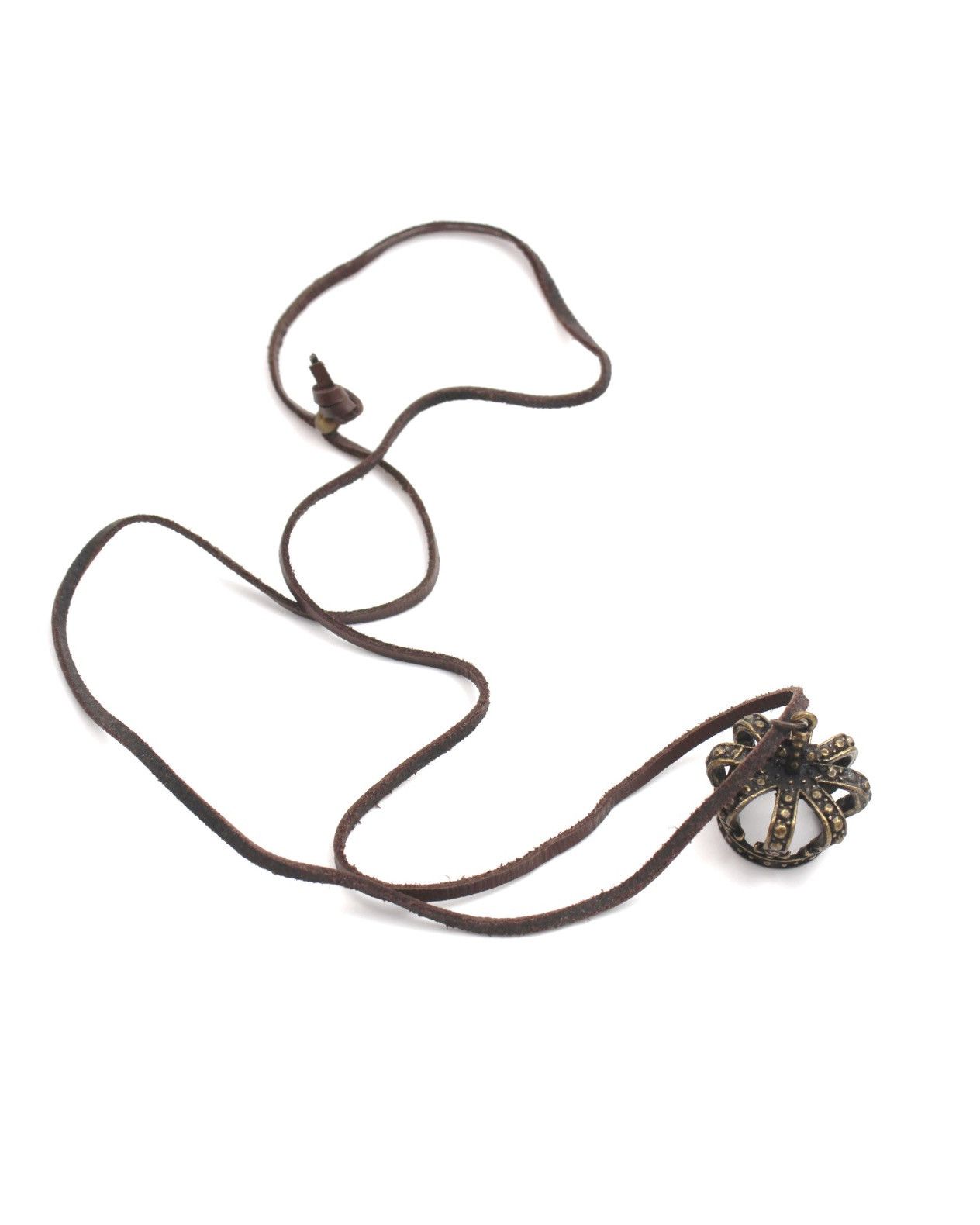Hysteric Glamour 2000S JAPANESE MADE STUDDED CROWN CHARM LEATHER NECKLACE Size ONE SIZE - 3 Thumbnail