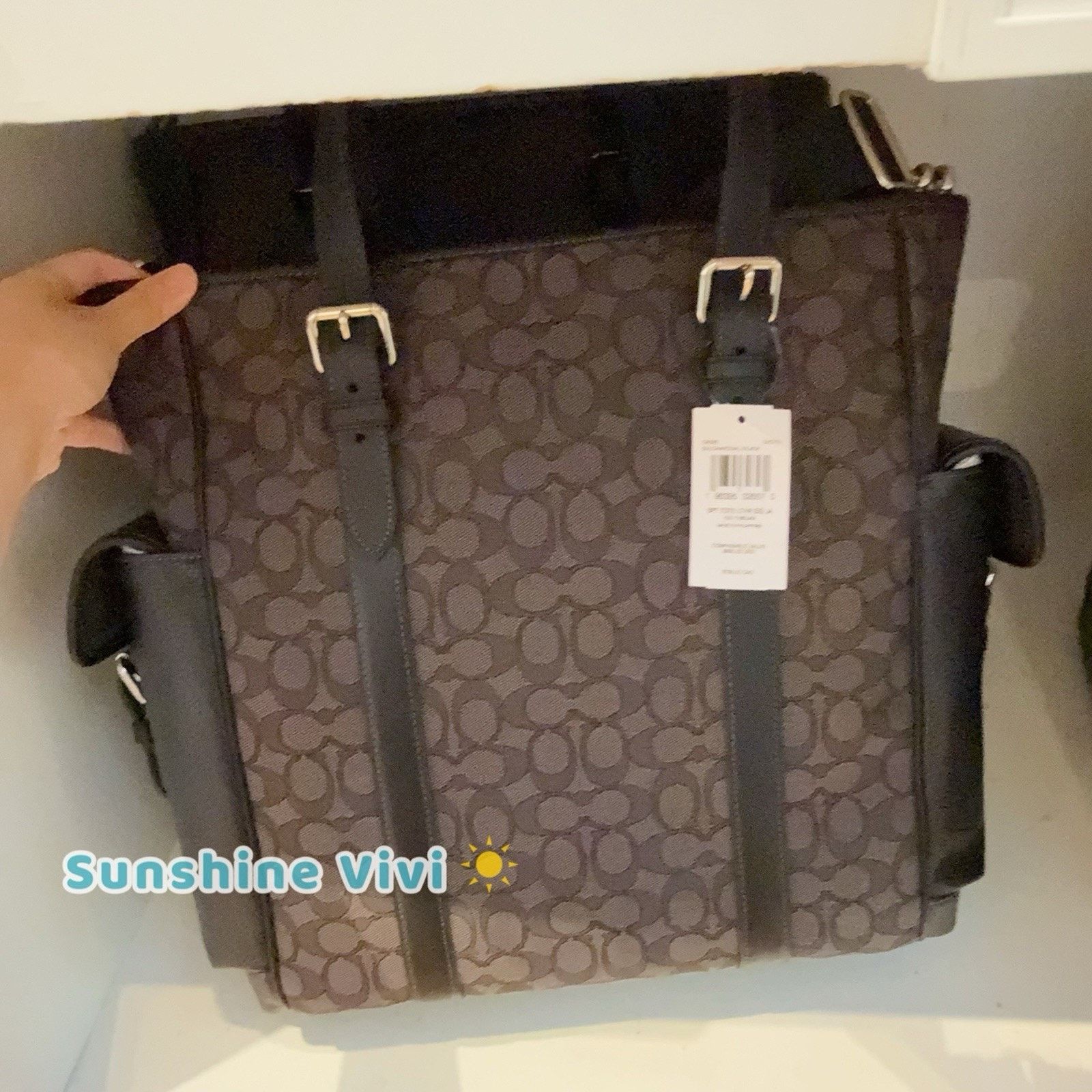 Coach NWT COACH CR325 Sprint Tote Bag Silver/Charcoal/Black Size ONE SIZE - 3 Thumbnail