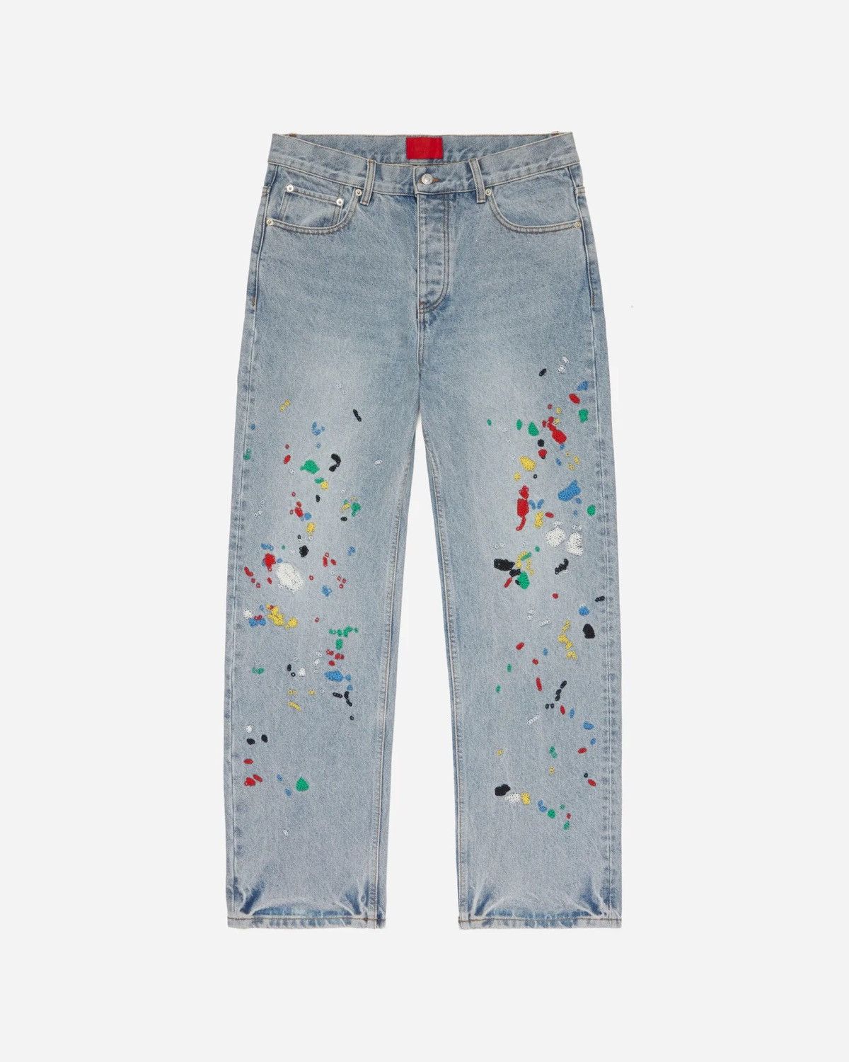 Fugazi FUGAZI CHAIN SPLATTER JEANS LIGHT WASHED Size US 34 / EU 50 - 1 Thumbnail