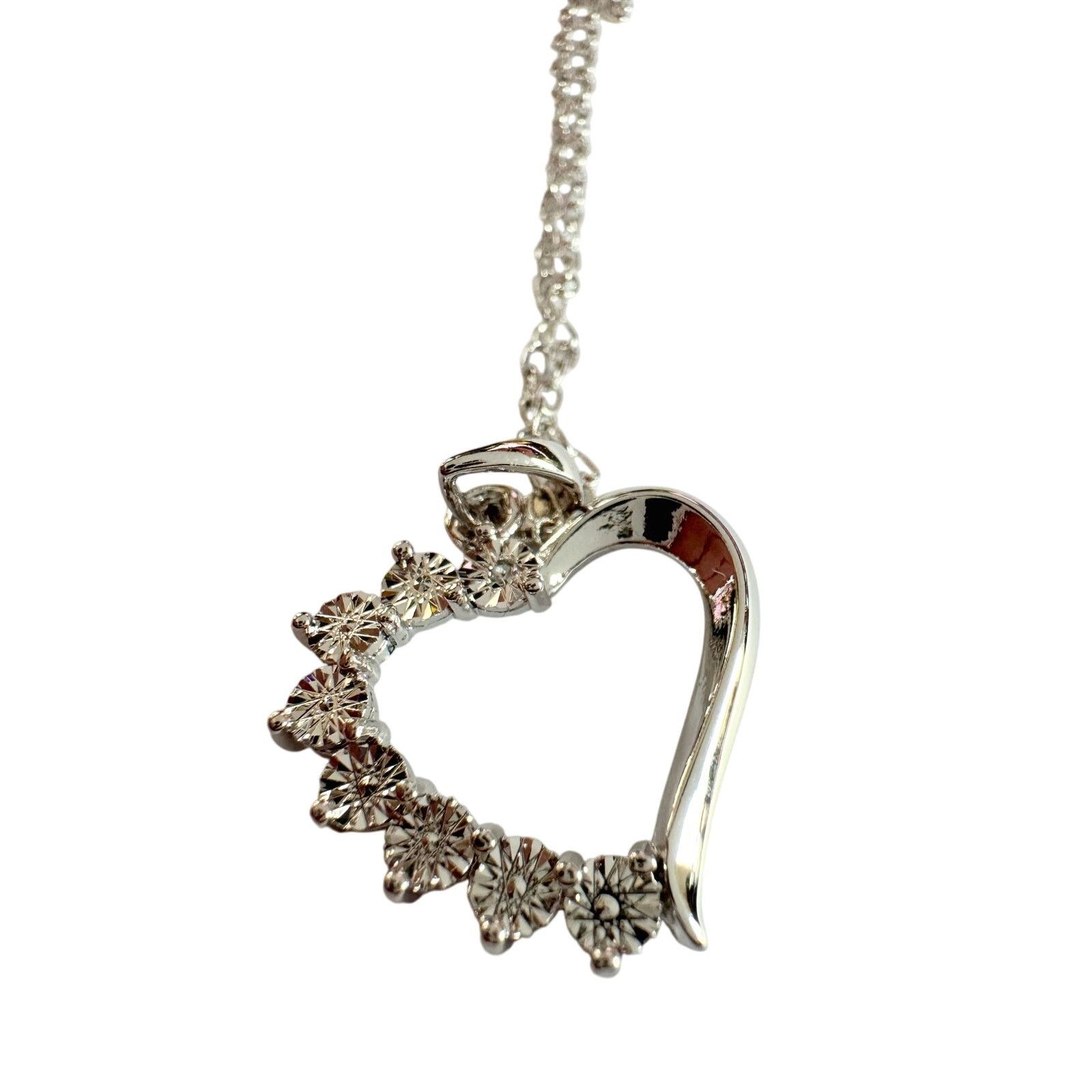 Other Beautiful Heart Necklace - Illusion Set Diamond Accent Size ONE SIZE - 1 Thumbnail