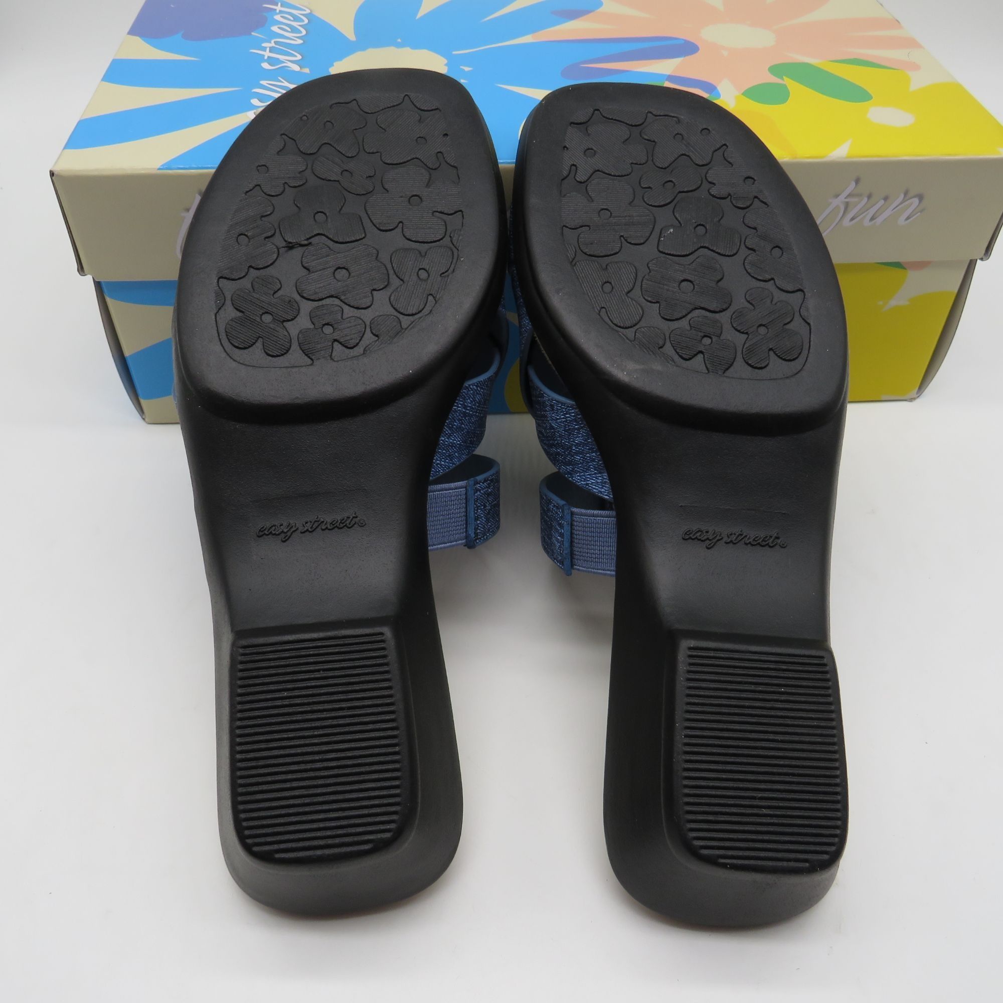 Other Easy Street Womens Lakeport Denim Slide Sandals Comfort Fit Size US 6 / IT 36 - 9 Thumbnail