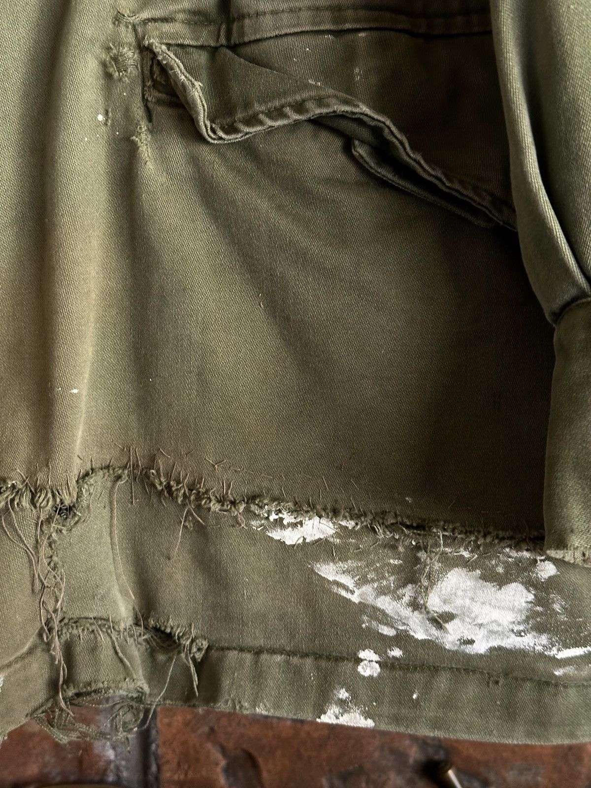 Vintage M-43 US Army Field Jacket Taxi Driver USMC ww2 trashed Size US L / EU 52-54 / 3 - 6 Thumbnail