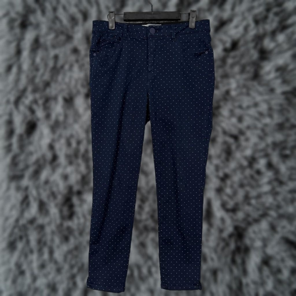 Vintage Wit & Wisdom Jeans Womens 4 31x26 Blue Polka Dot Mid Rise Skinny Preppy Coastal Size 27" / US 4 / IT 40 - 1 Thumbnail