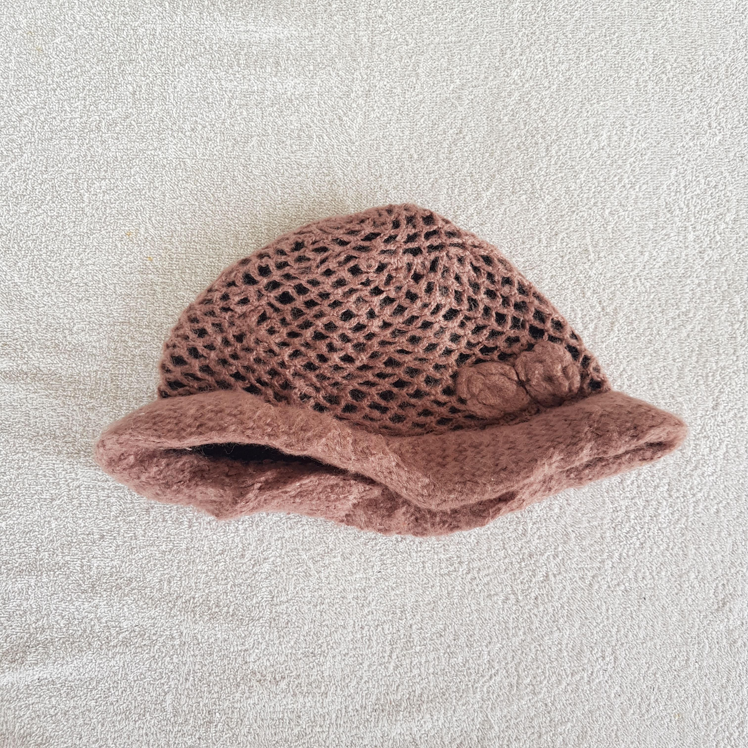 Japanese Brand Vintage Japanese Beanie Giant Crochet Flowers Snow Caps Hats Size ONE SIZE - 5 Thumbnail