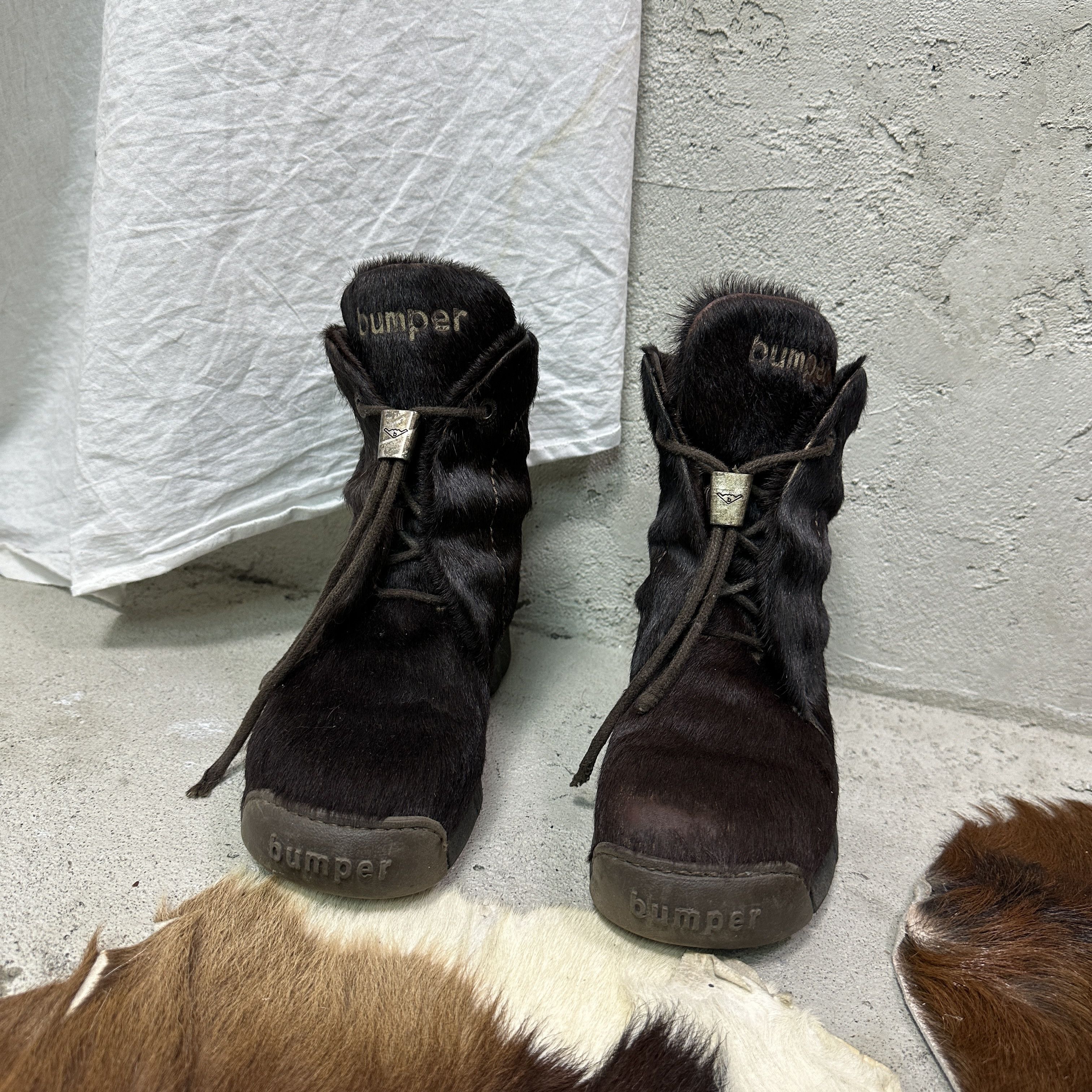 Vintage Vintage Avant Garde Bumper Pony Hair Snow Boots Y2K Size US 8 / IT 38 - 3 Thumbnail