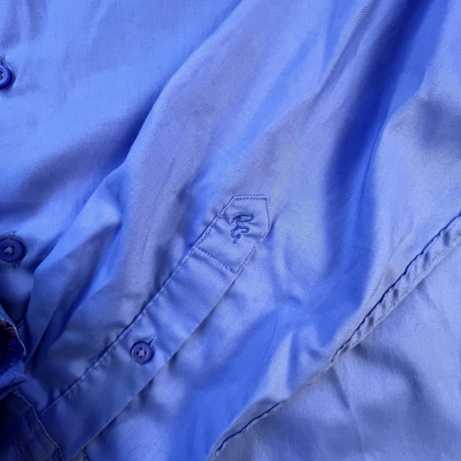 Robert Graham Robert Graham Men's Medium Light Blue Shirt - Floral Trim Size US M / EU 48-50 / 2 - 4 Thumbnail