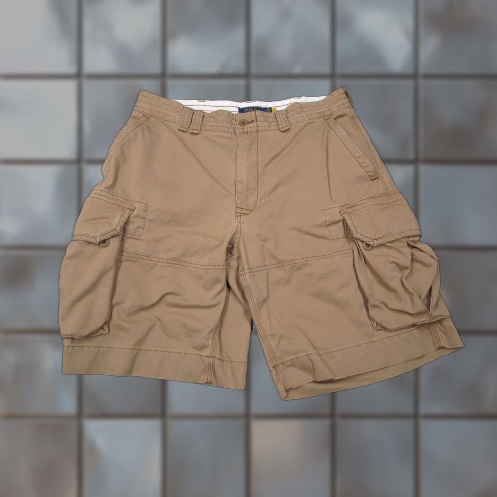 Polo Ralph Lauren VINTAGE Polo Ralph Lauren Cargo Shorts Mens 35 Beige Cotton Mid Rise 10" Casual Outdoor Size US S / EU 44-46 / 1 - 1 Thumbnail