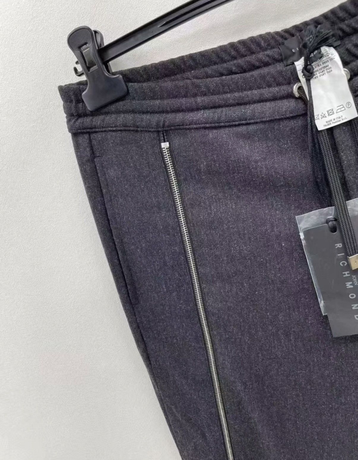 John Richmond Richmond 95% Wool Stretch Drawstring Casual Pants J30 Size US 30 / EU 46 - 2 Thumbnail