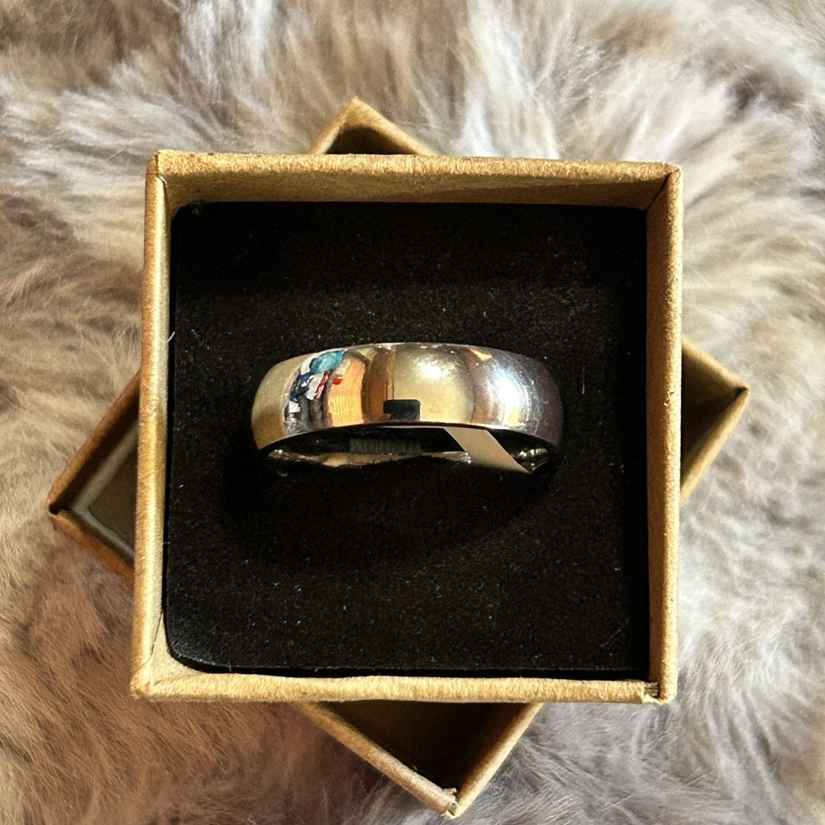 Jewelry Men’s 6mm polished Titanium band wedding ring NIB 10.5 Size ONE SIZE - 4 Thumbnail