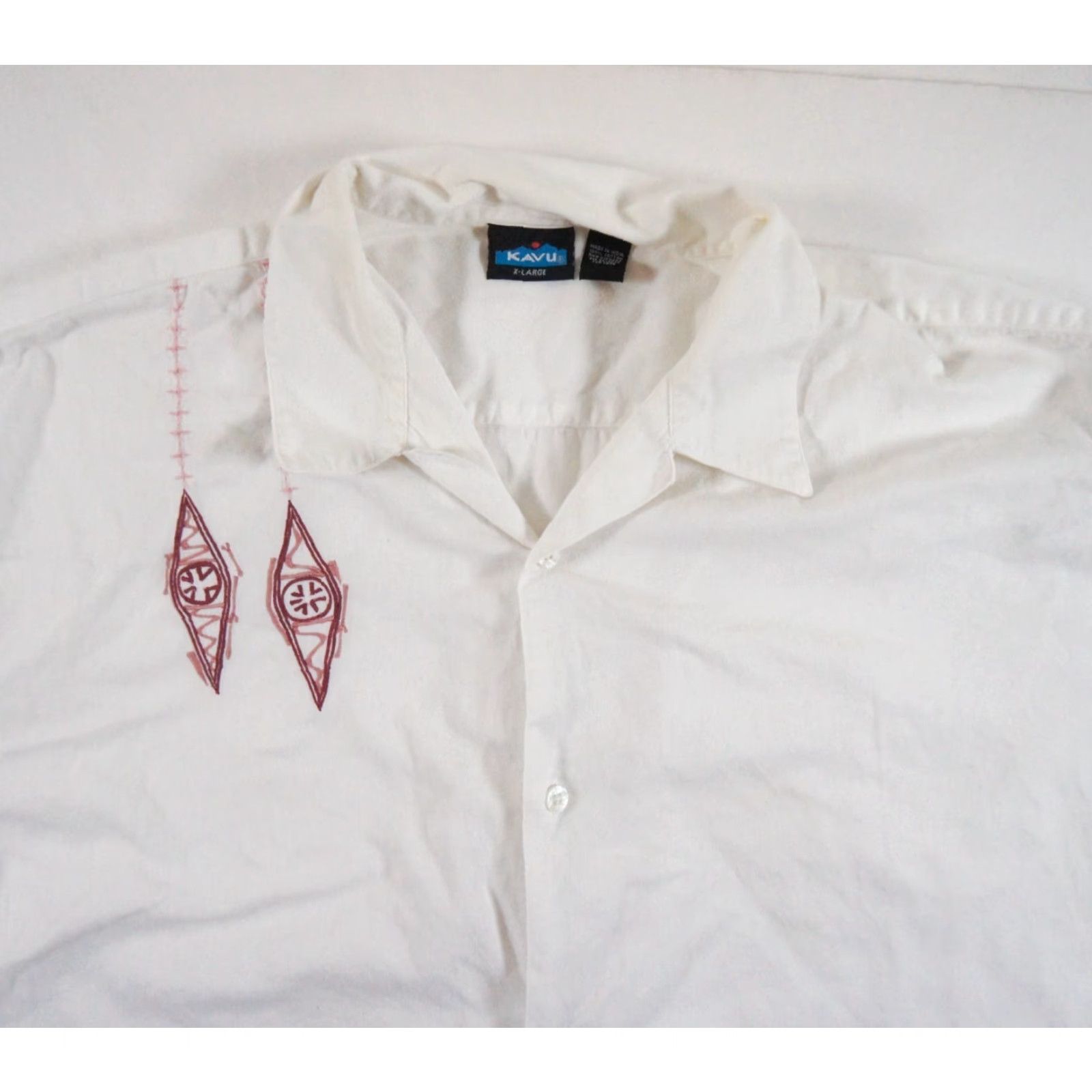 KAVU KAVU Men's Button Down Shirt XL White Short Sleeve Casual Outdoor Size US XL / EU 56 / 4 - 2 Thumbnail