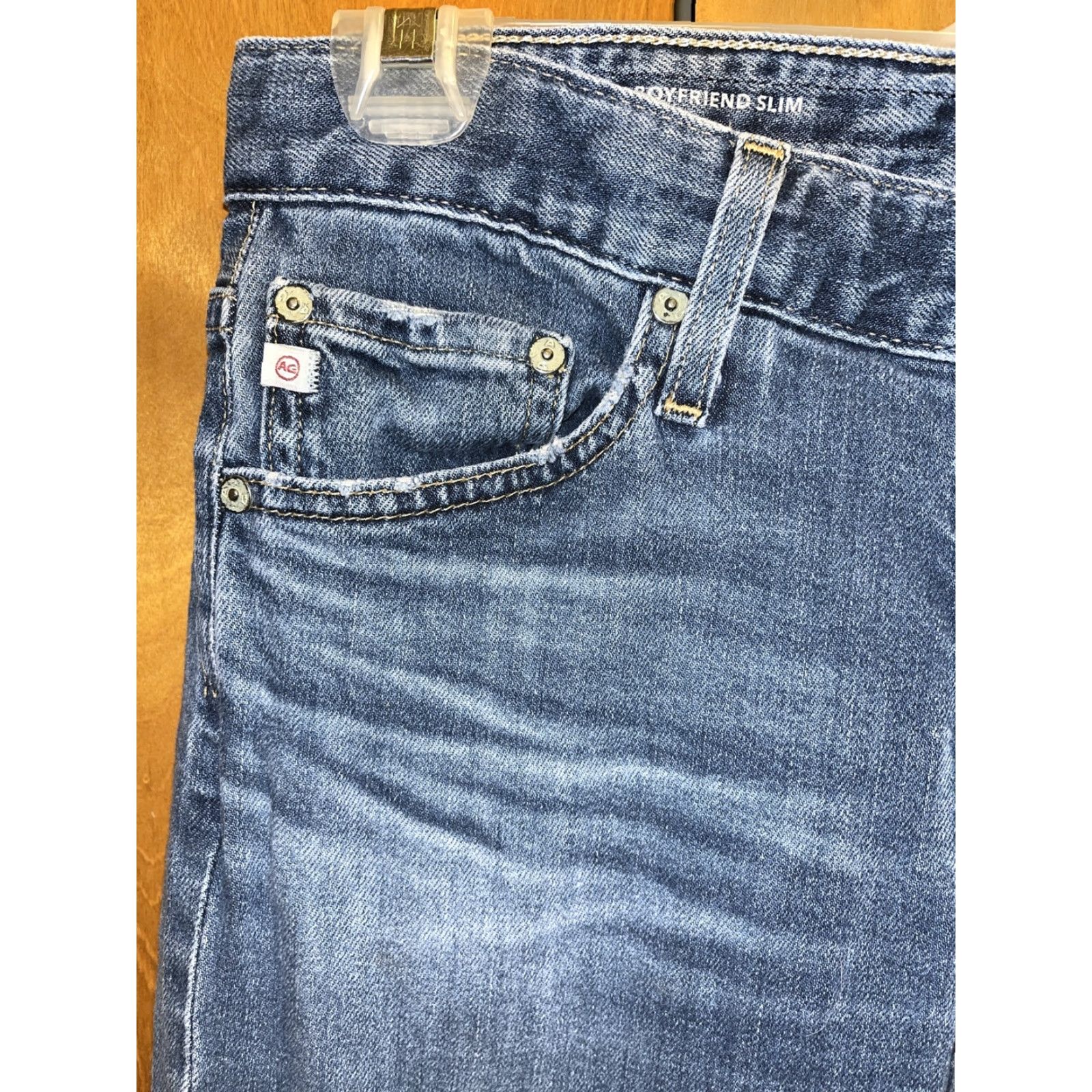 Denime VINTAGE AG Adriano Goldschmied Jeans The Ex Boyfriend Slim Fit Denim 25R Blue Womens Jeans Slimming 25R Mens? Size 42" / US 20 - 3 Thumbnail