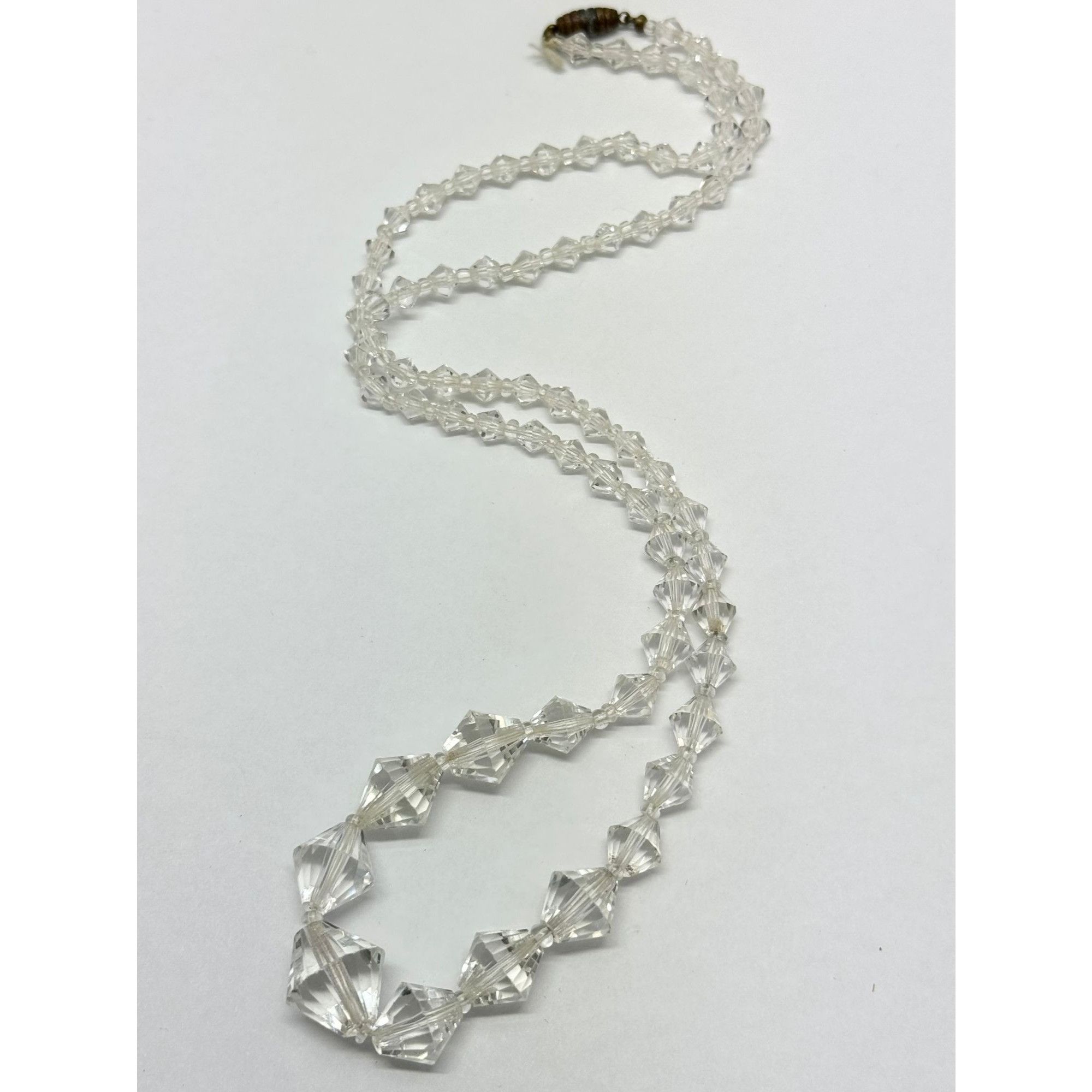 Vintage crystal faceted beaded necklace
