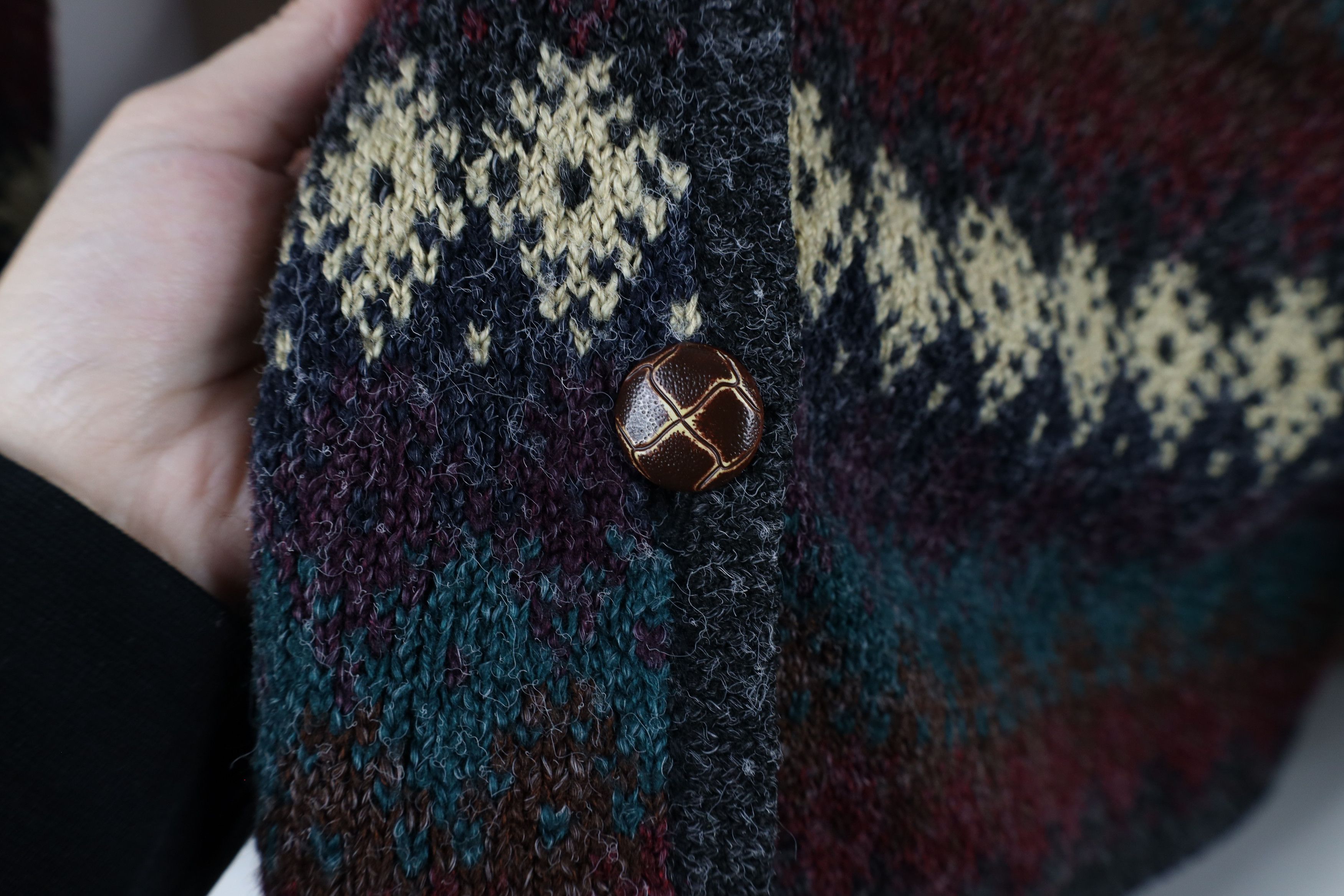 Vintage Vintage 90s Streetwear Fair Isle Knit Cardigan Sweater Size M / US 6-8 / IT 42-44 - 6 Thumbnail