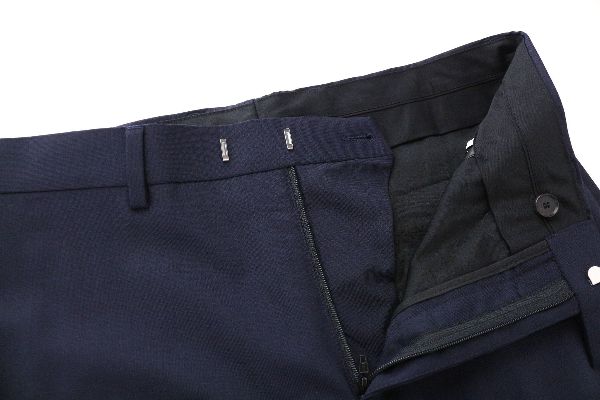Sandro EU38 Navy Blue Stretch Wool Blend Trousers 74204 Size US 30 / EU 46 - 3 Thumbnail