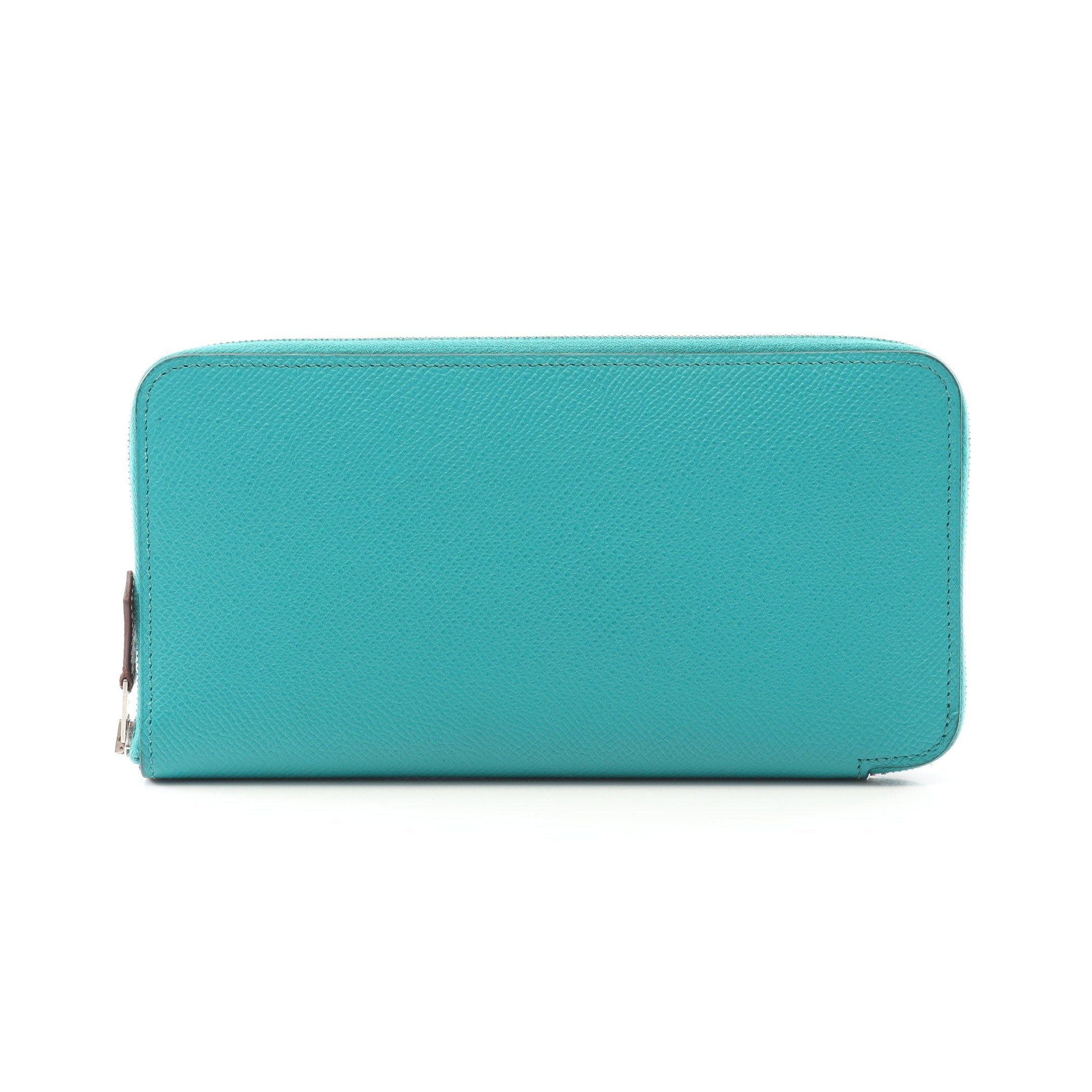 Hermes Hermes Azap Long Silk In Blue Paon Round Zipper Wallet Veau Epsom Emerald Green Silver Hardware X Stamp Size ONE SIZE - 1 Thumbnail