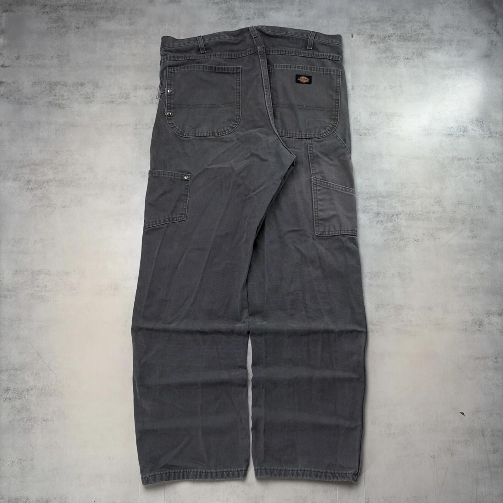 Dickies Y2K Grey Dickies Grunge Baggy Carpenter Skater Pants Size US 35 - 1 Thumbnail