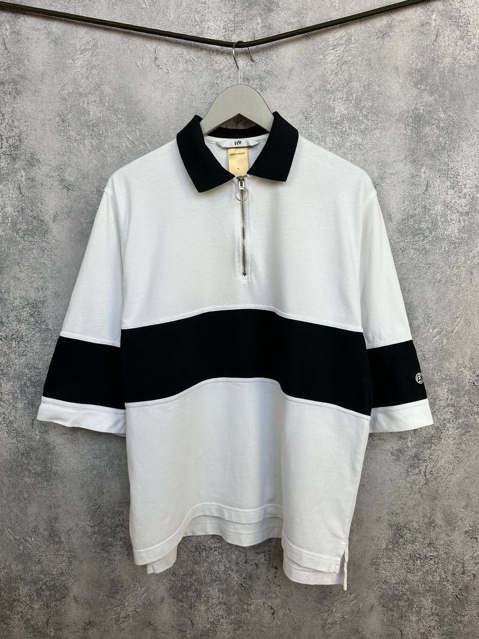 Eytys Eytys "Purple Velvet" ColourBlock Half-Zip Polo Shirt Over Size US XS / EU 42 / 0 - 1 Thumbnail