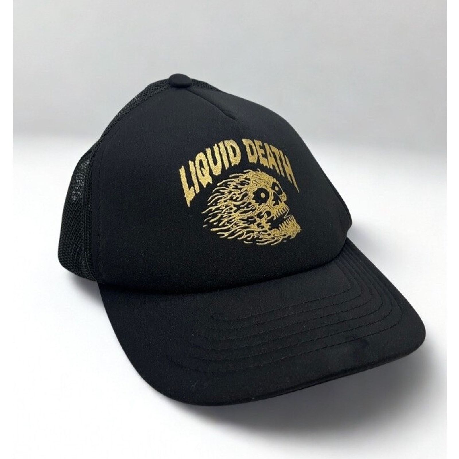 Other Liquid Death Mesh Trucker Snapback Gold Skull Logo NWOT Size ONE SIZE - 4 Thumbnail