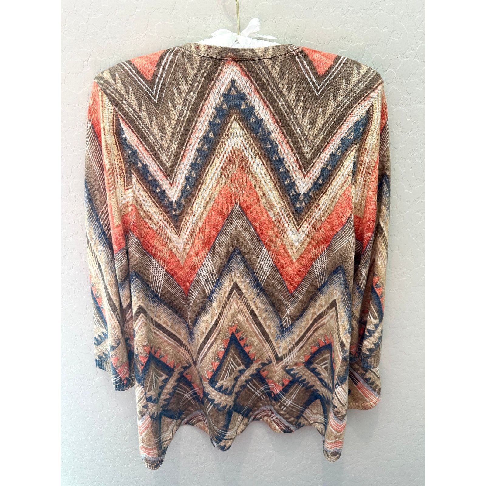 Chicos CHICOS Aztec Print Chevron Boho Open Front Cardigan Size M / US 6-8 / IT 42-44 - 4 Thumbnail