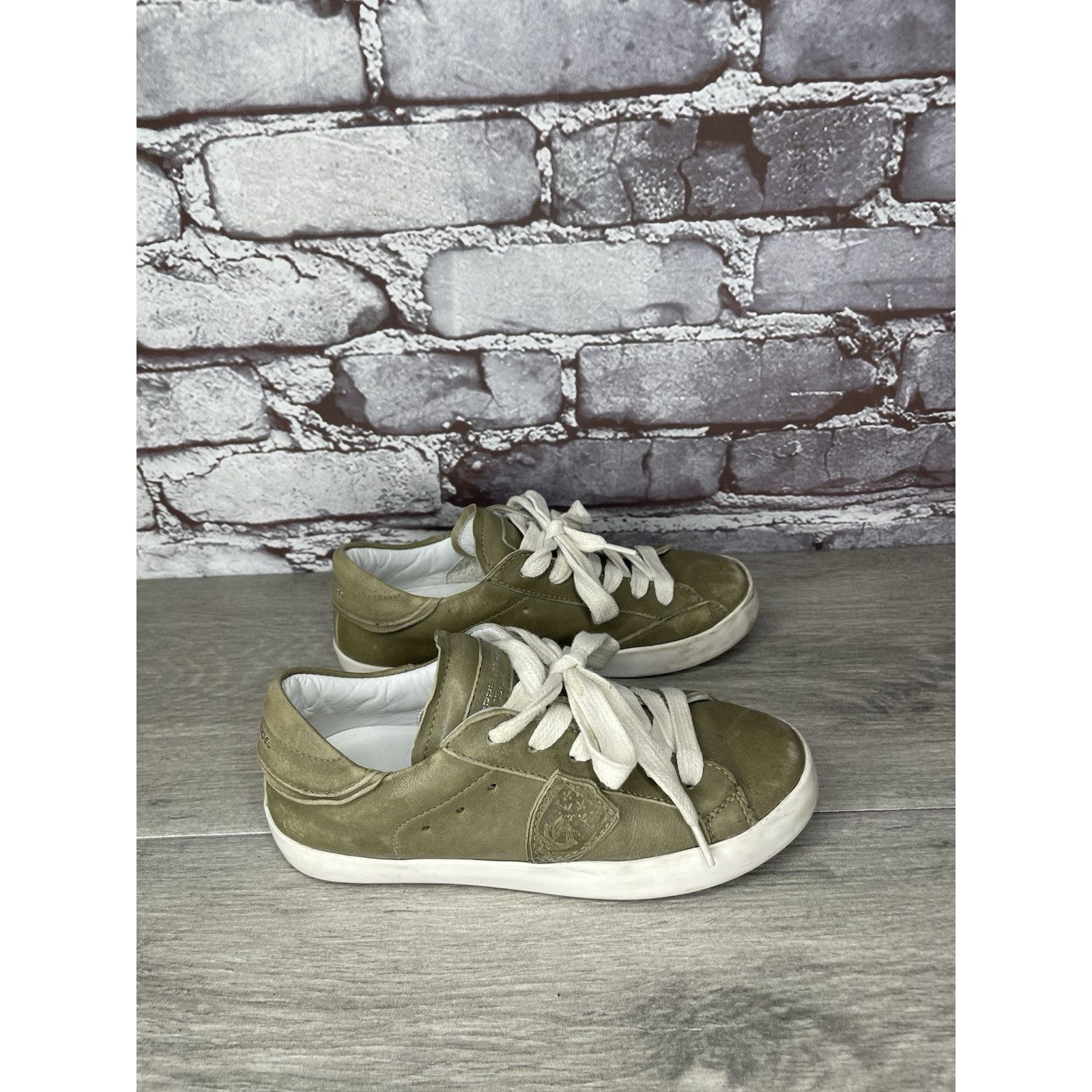 Philippe Model Philippe Model Paris Olive Green Leather Casual Sneakers Jun Size US 12 / IT 42 - 9 Thumbnail