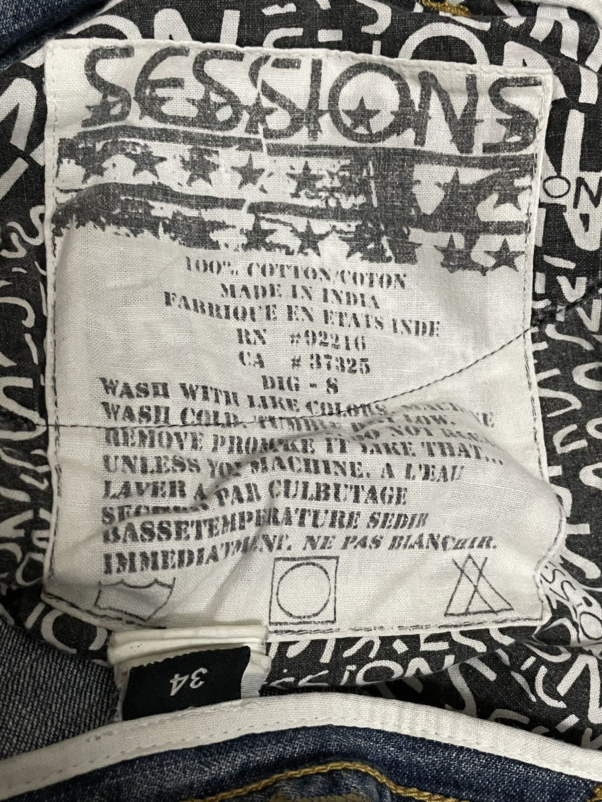 Sessions VINTAGE SESSIONS STREETWEAR DESIGNER US BAGGY DENIM STYLE Size US 34 / EU 50 - 17 Thumbnail