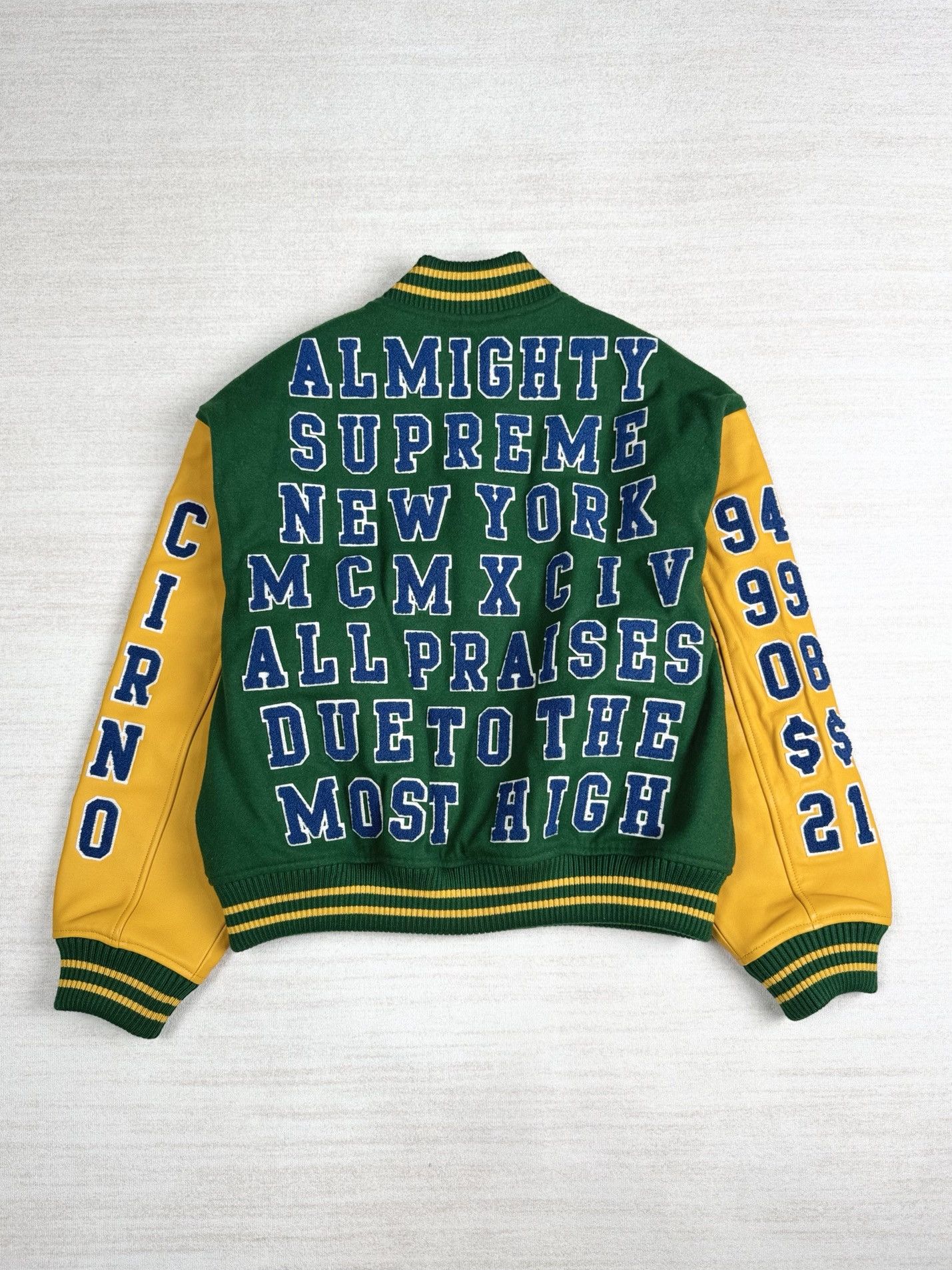 Supreme Supreme Praises Varsity Jacket | Grailed