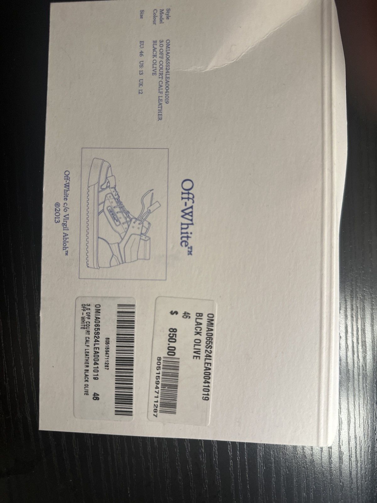 Off-White o1h1sh10624 Sneaker in Black Size US 13 / EU 46 - 7 Thumbnail