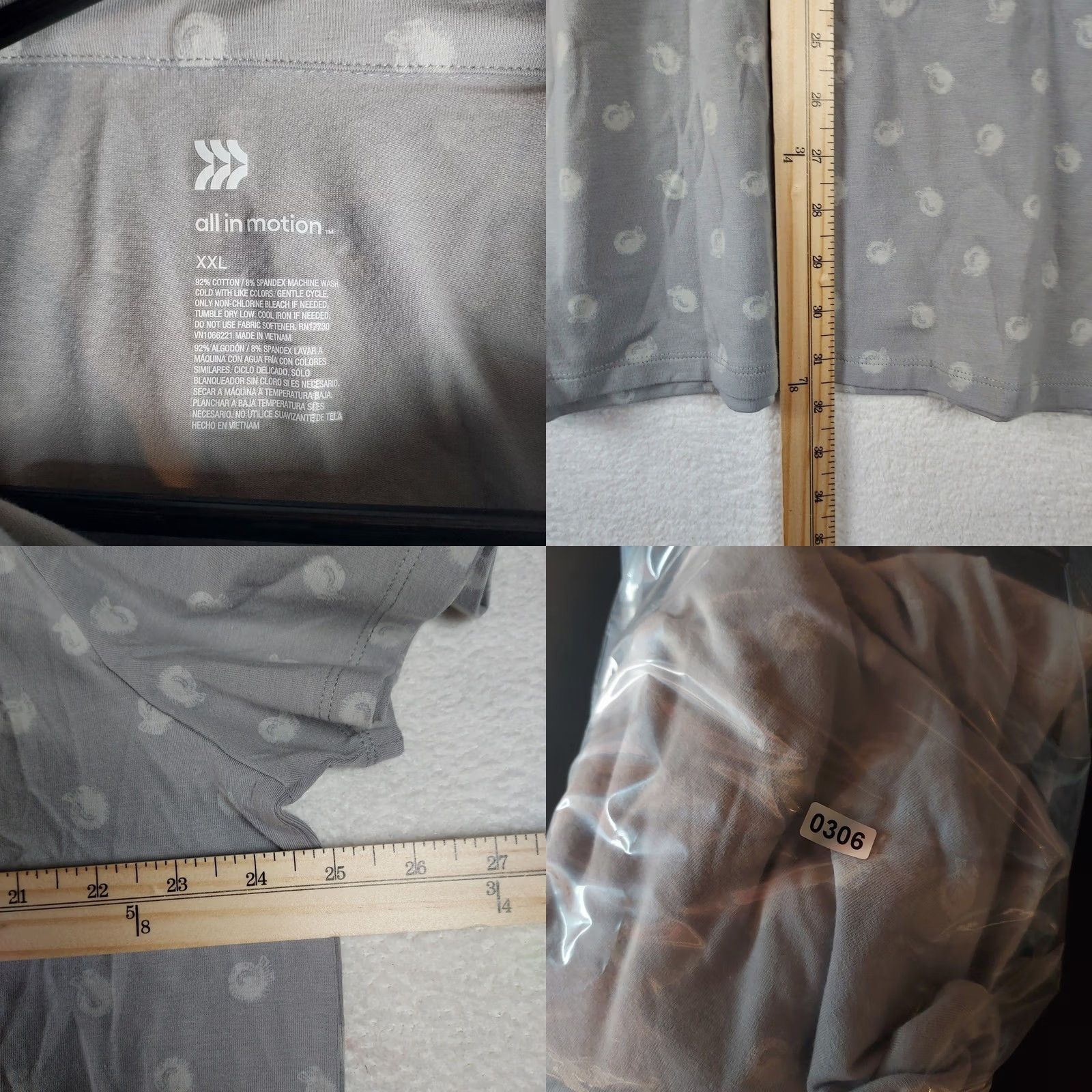 Vintage All In Motion Polo Shirt Mens XXL Gray Short Sleeve Moisture Wicking Quick Dry Golf Collared Button Closure Regular Fit Size US XXL / EU 58 / 5 - 8 Thumbnail