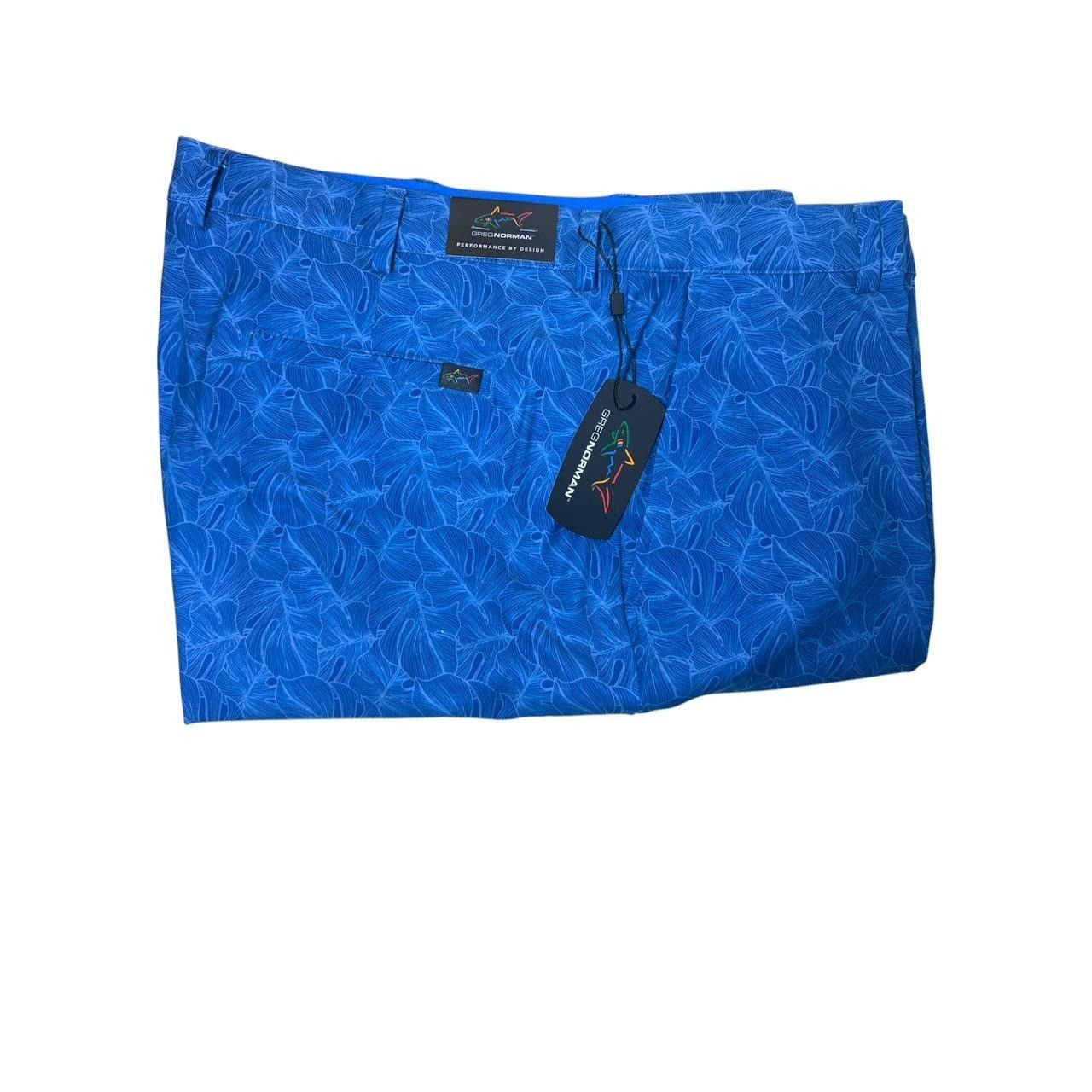 Greg Norman Greg Norman Mens Blue Palm Leaves Print Pockets Golf Shorts Size US 42 / EU 58 - 3 Thumbnail